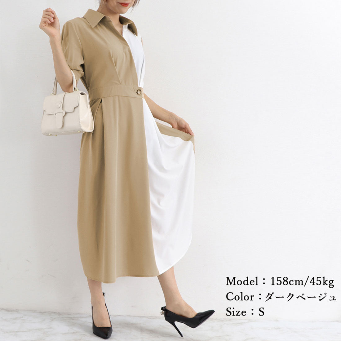 シャツワンピース ロング レディース韓国
