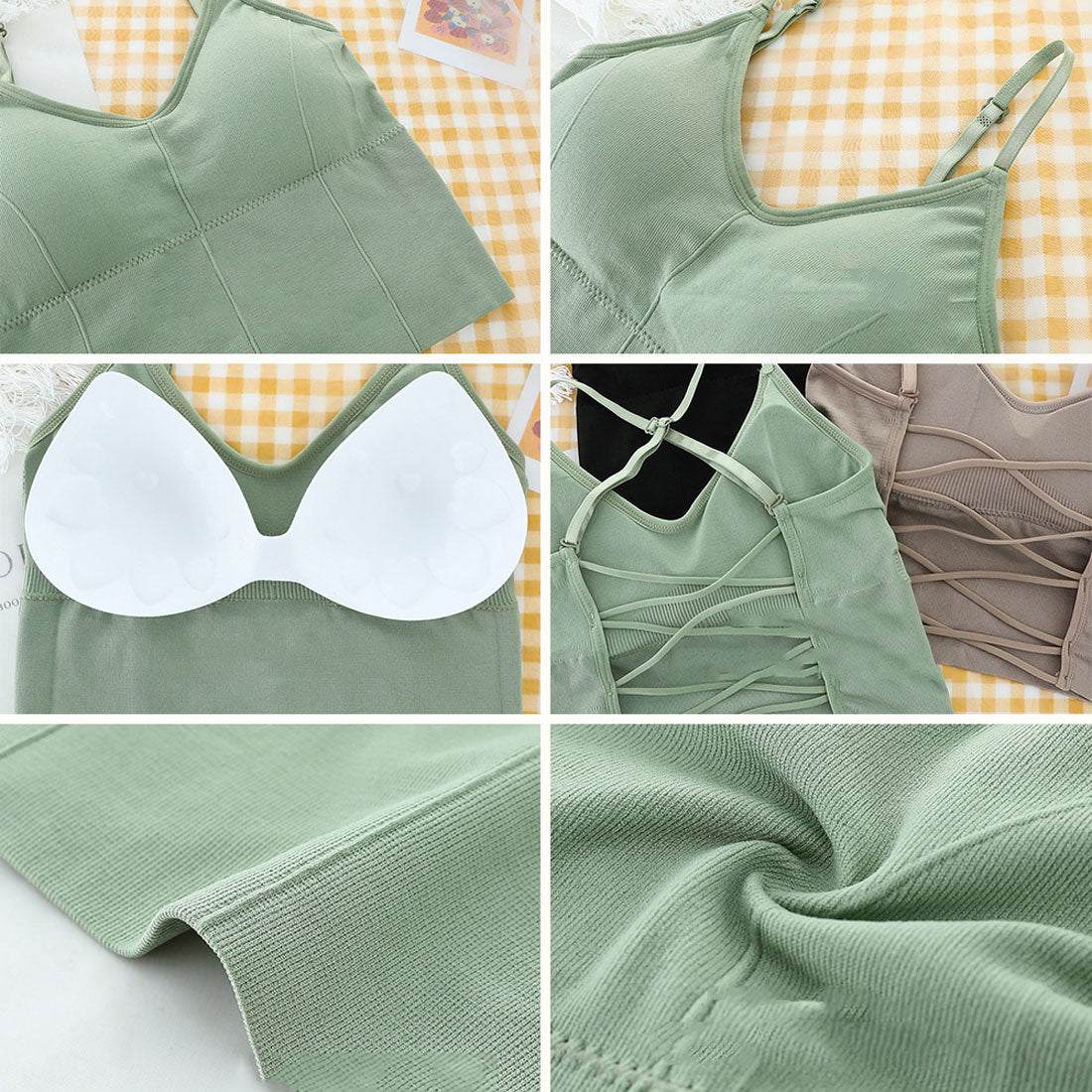 カップ付き キャミソール クロス2way