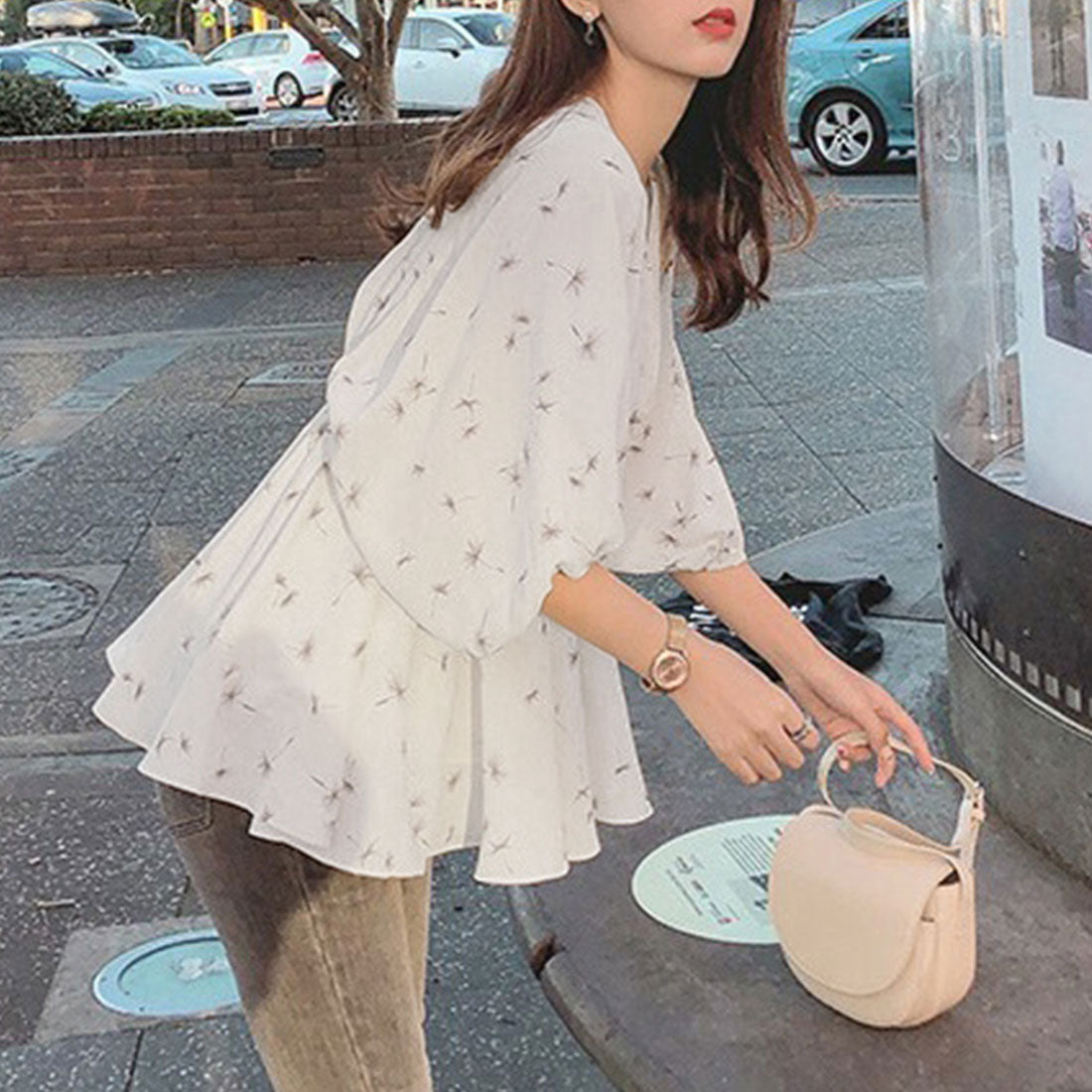 フレア シャツブラウス レディース 夏服