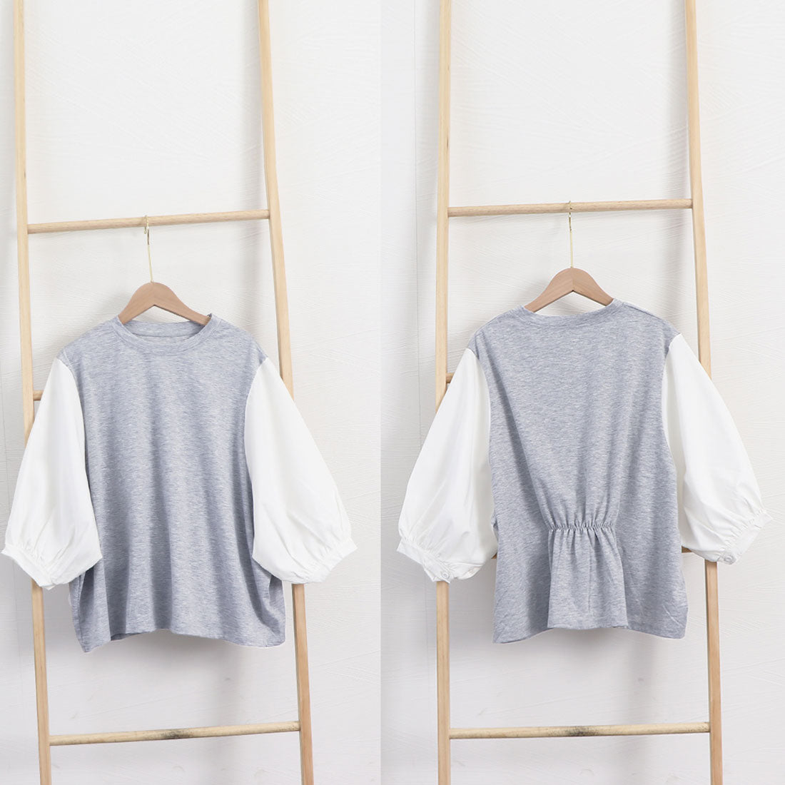 ドッキングトップス クルーネックブラウス