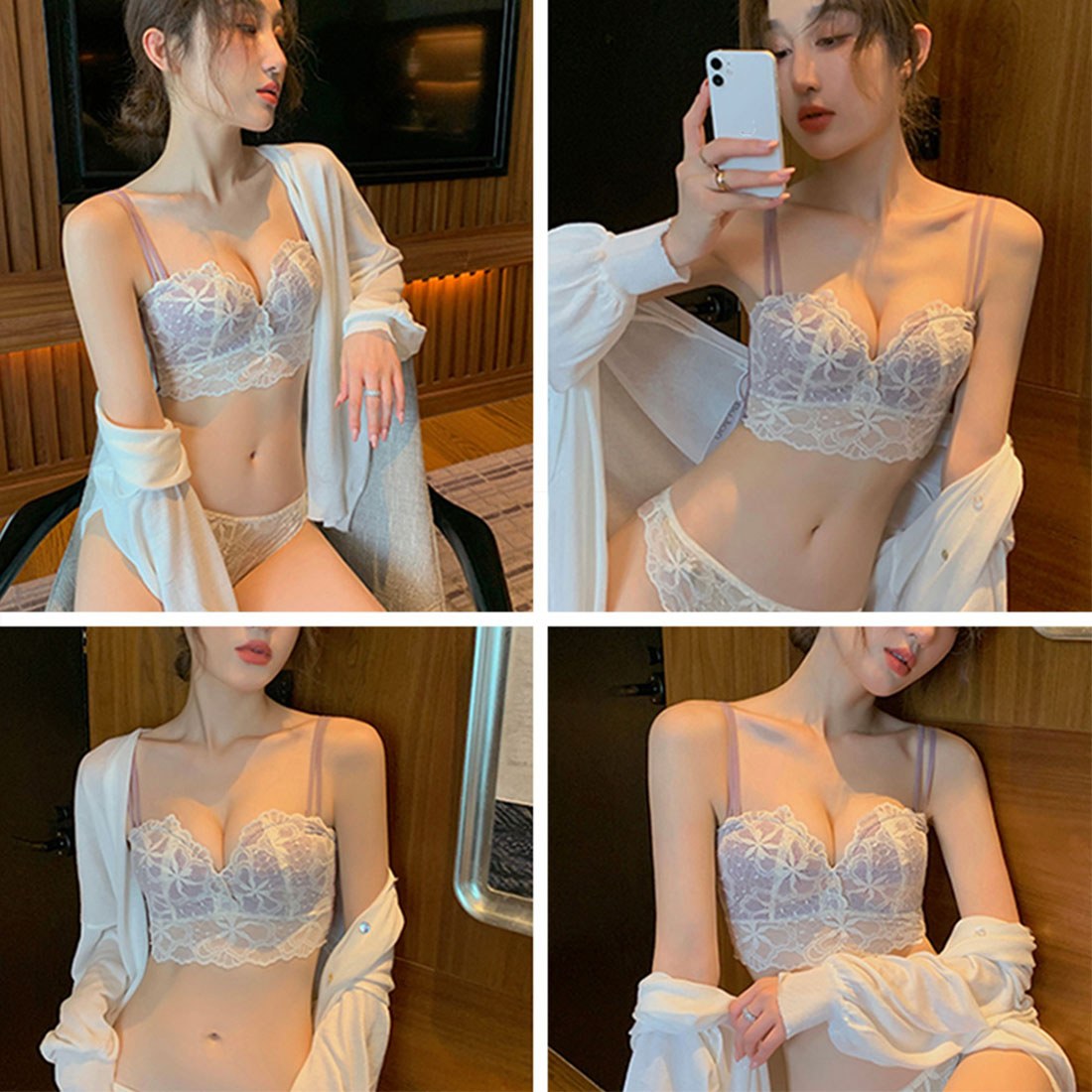 花柄刺しゅうレースランジェリー セクシー