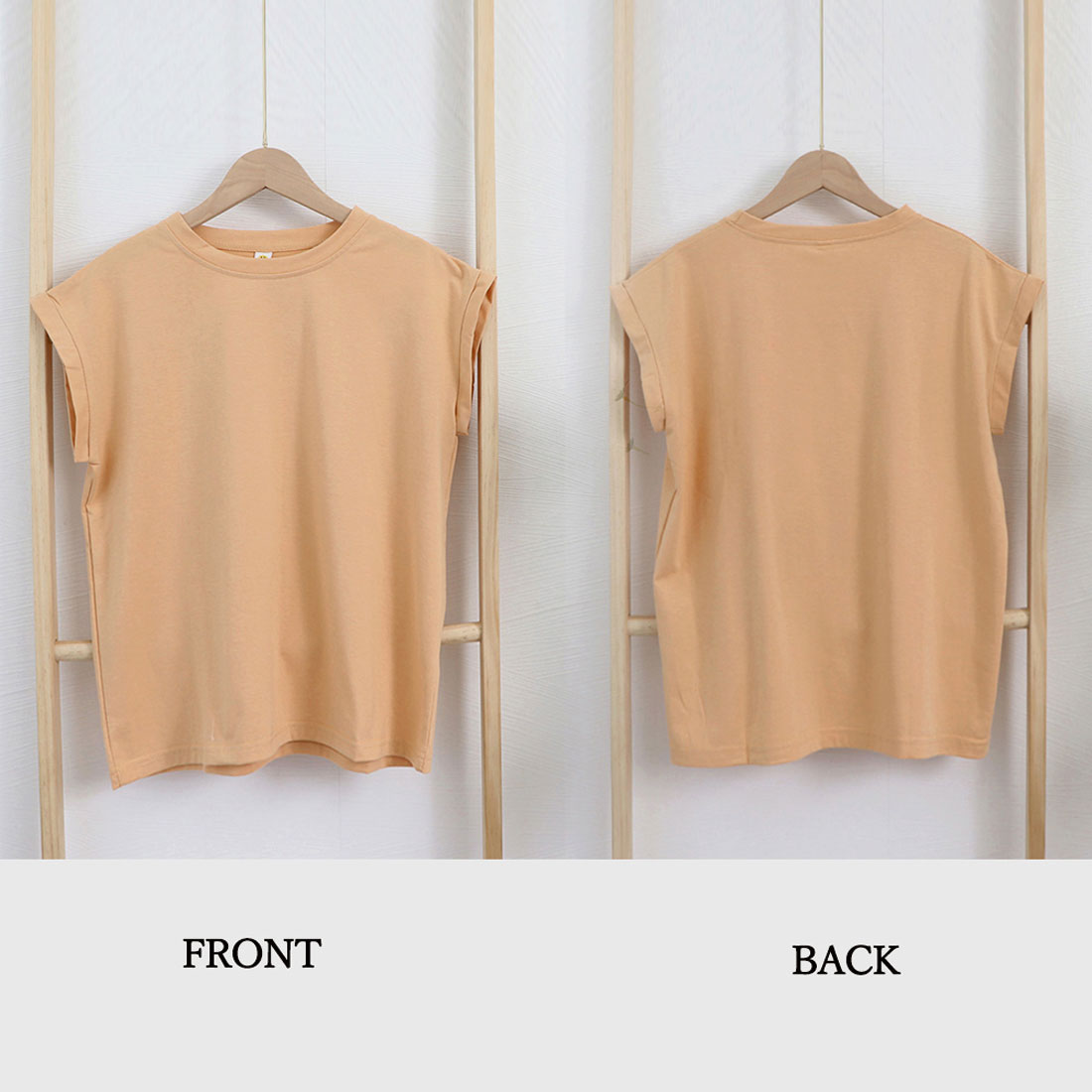 フレンチスリーブ無地シャツ大人カジュアル