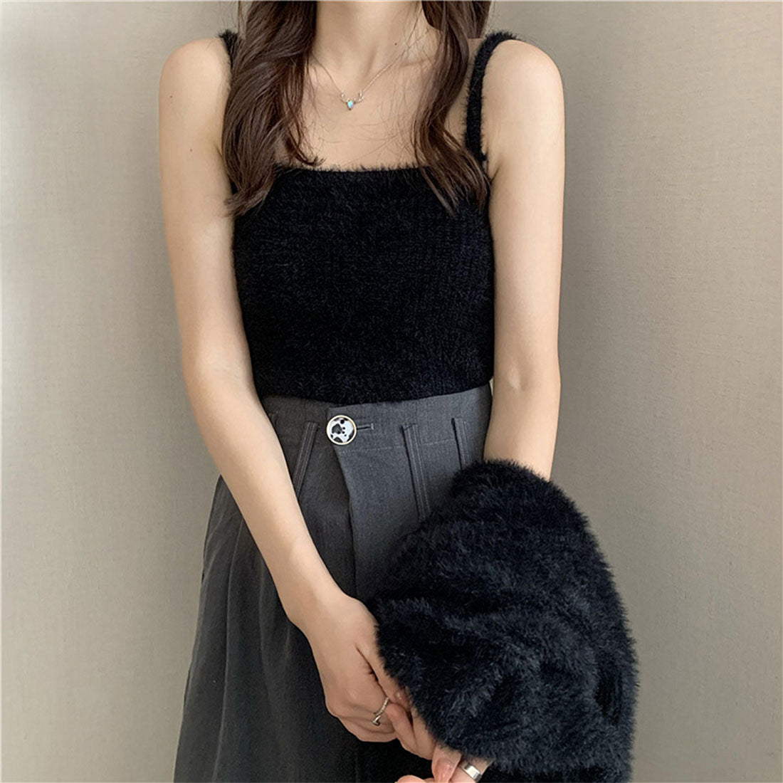 ニットカーディガン キャミ セット 5色