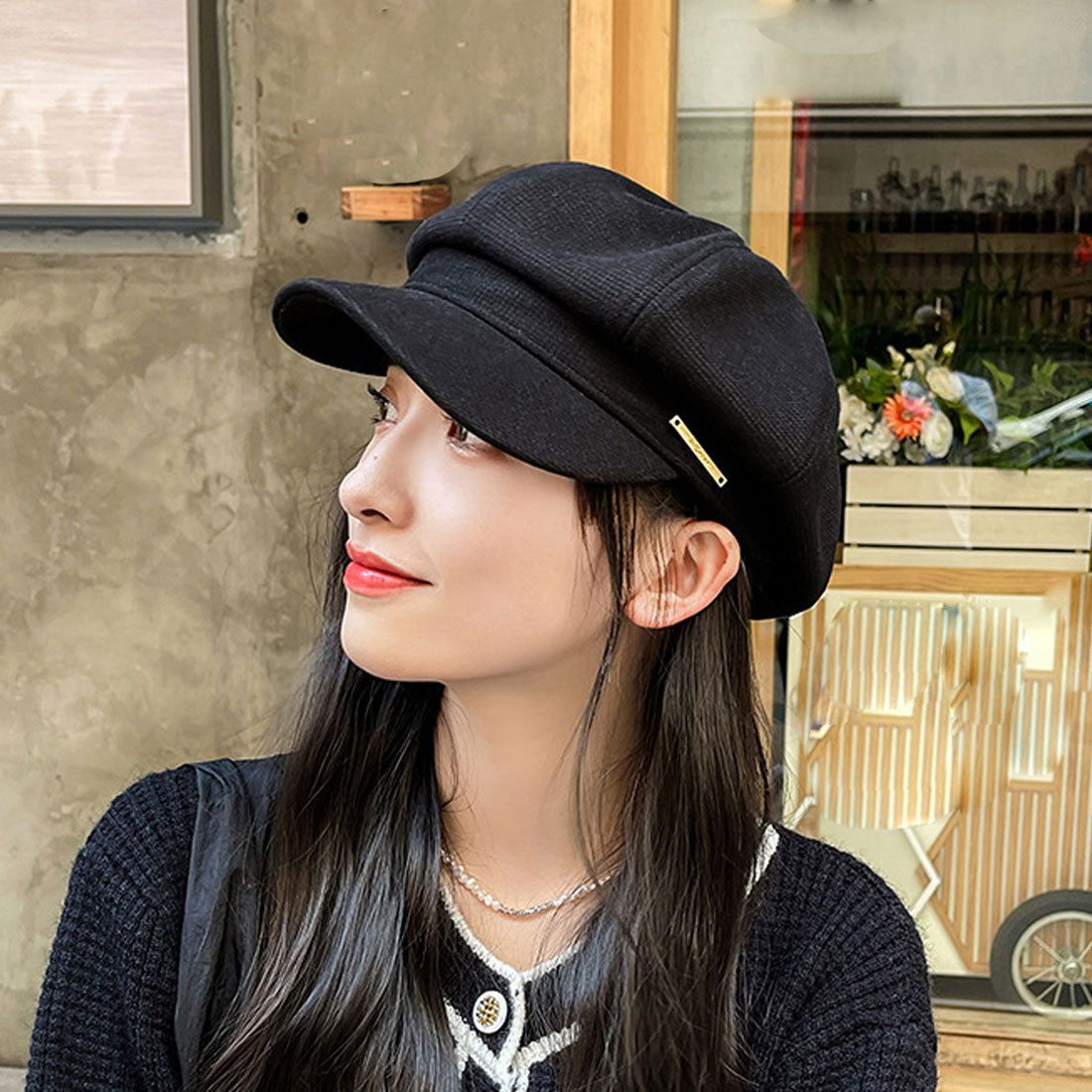 hide レモネードショップLEMONeD Newsboy Cap キャスケット Korean style newsboy cap for women