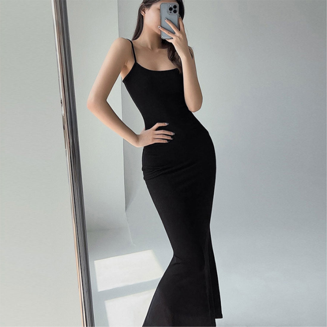 キャミワンピースロング丈ボディコンワンピ