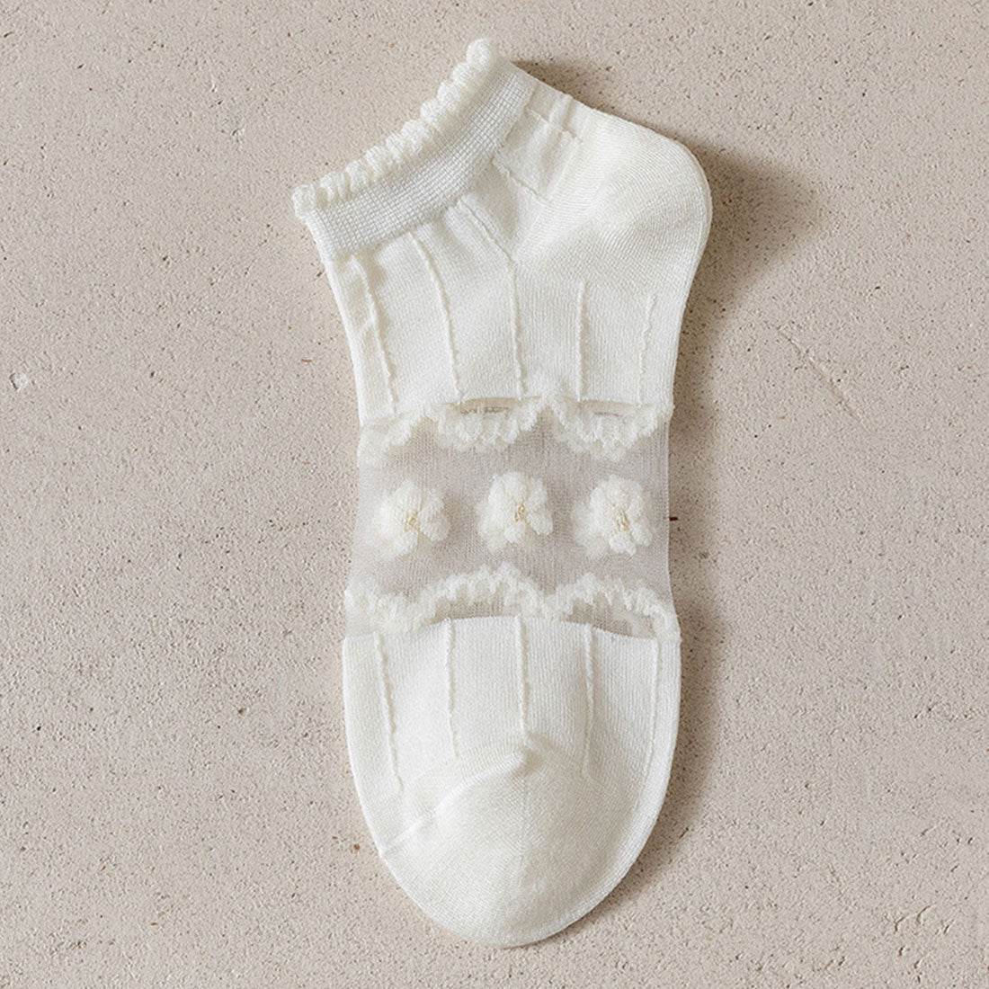 シースルーソックス 花柄 レース女性用,C(花柄)