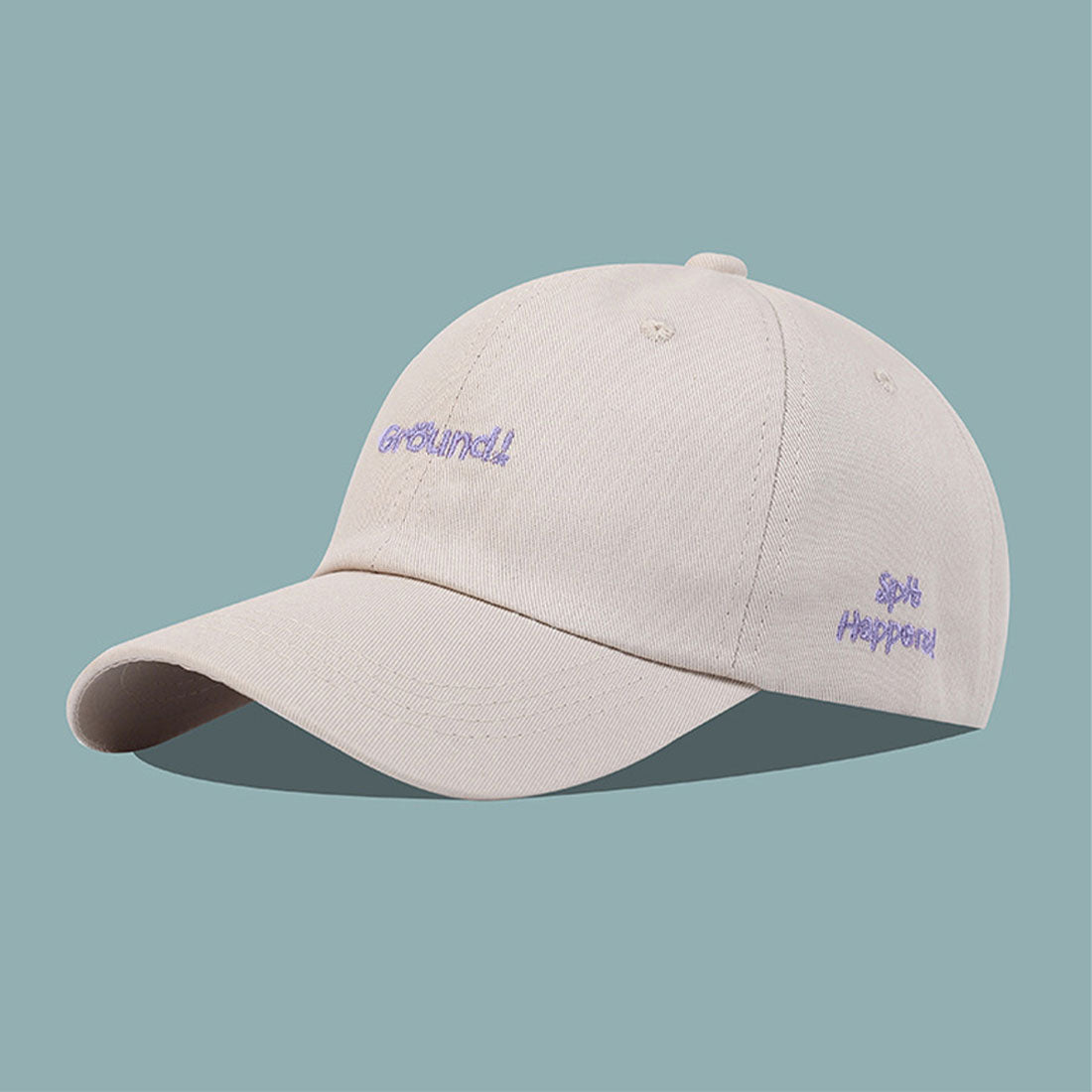 英字ロゴキャップ 刺しゅう 帽子 小顔,ベージュ