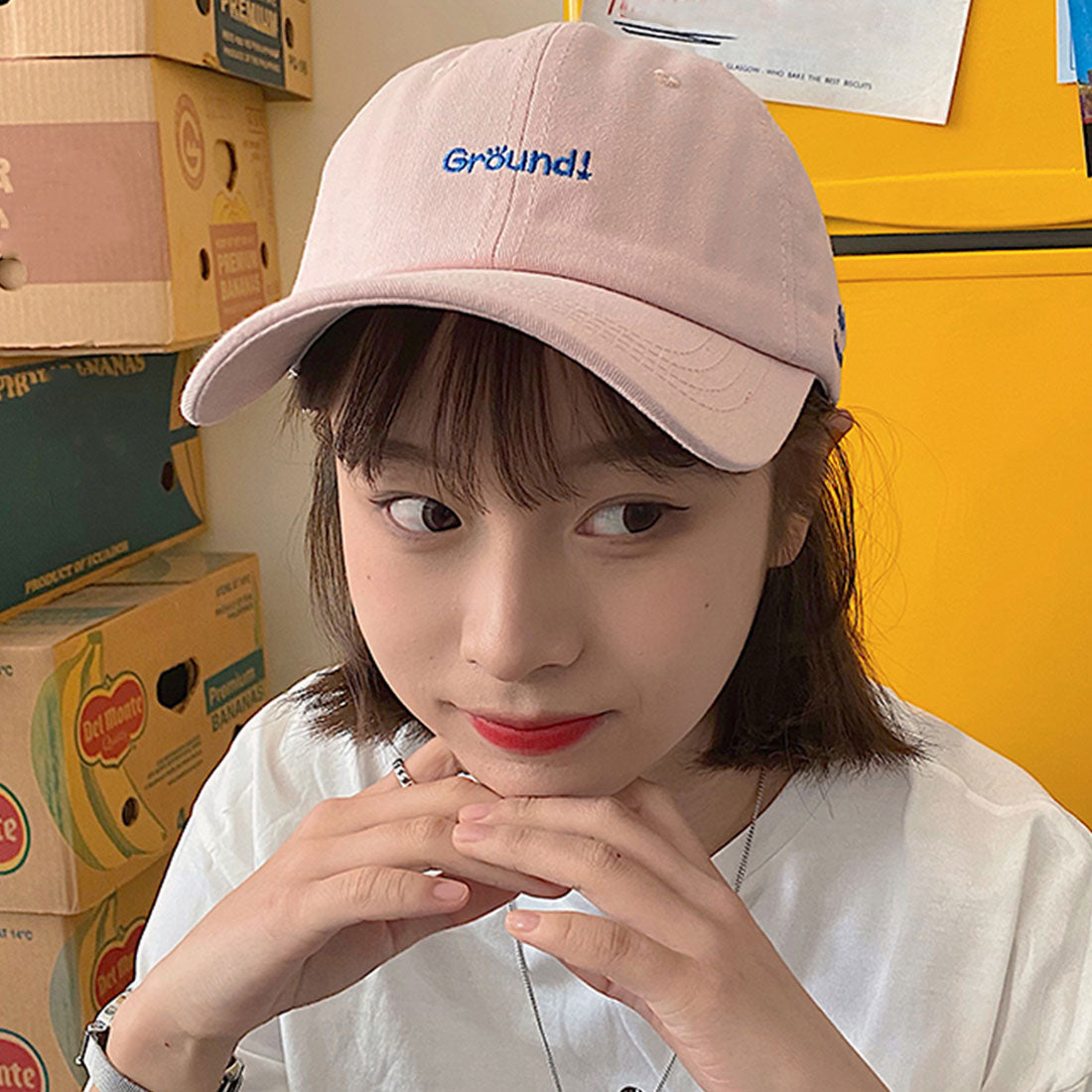 英字ロゴキャップ 刺しゅう 帽子 小顔