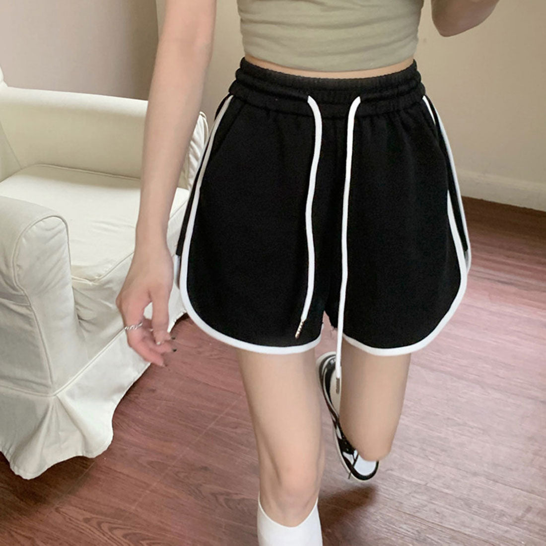 韓国ショートパンツ レディース スポーツ ホワイト