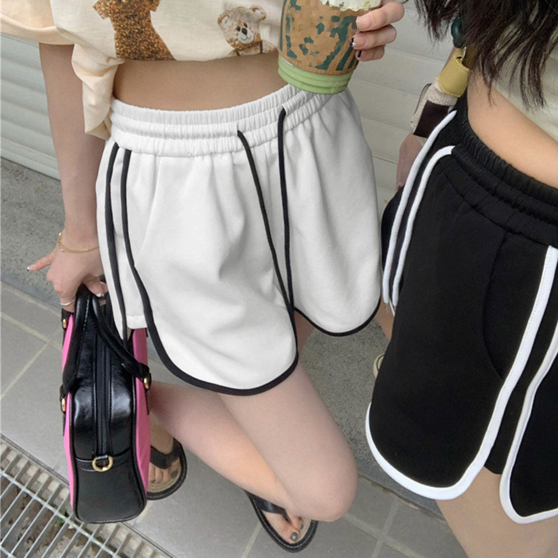 韓国ショートパンツ レディース スポーツ ホワイト