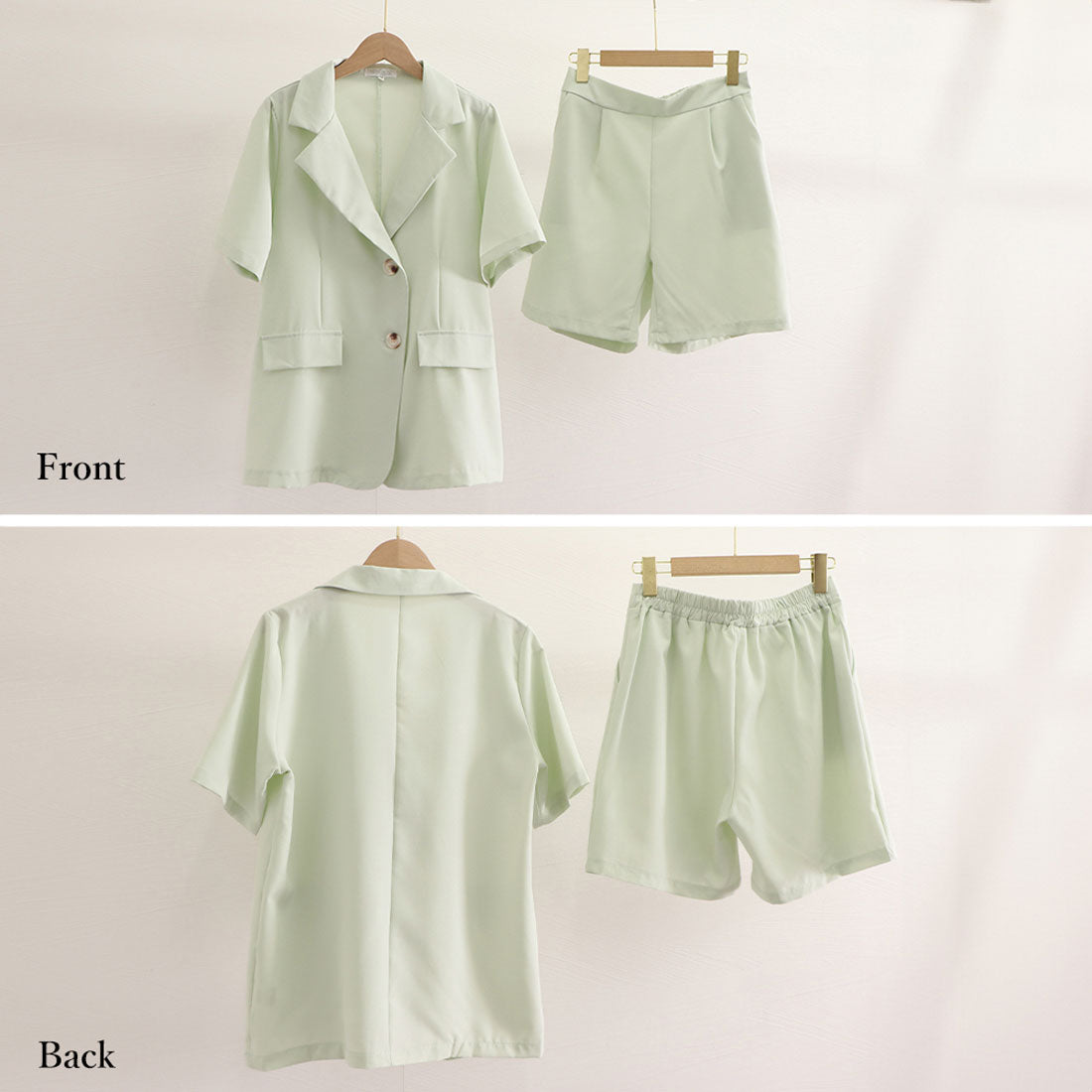 Short sleeve jacket and shorts set for summer