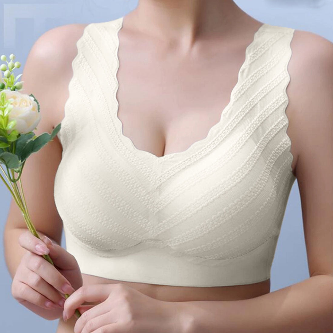 シームレスブラジャー脇高ハーフトップブラ