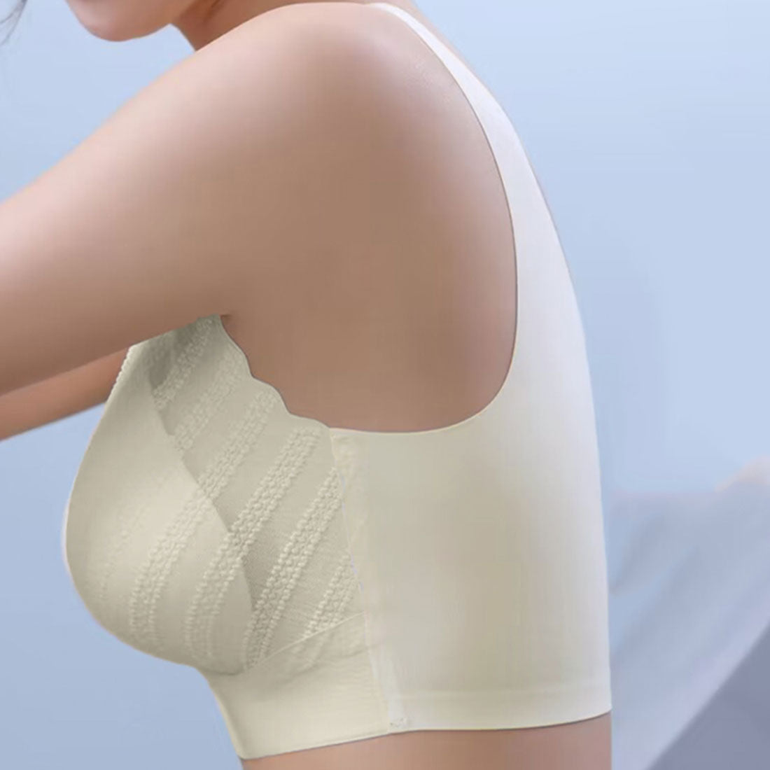 シームレスブラジャー脇高ハーフトップブラ