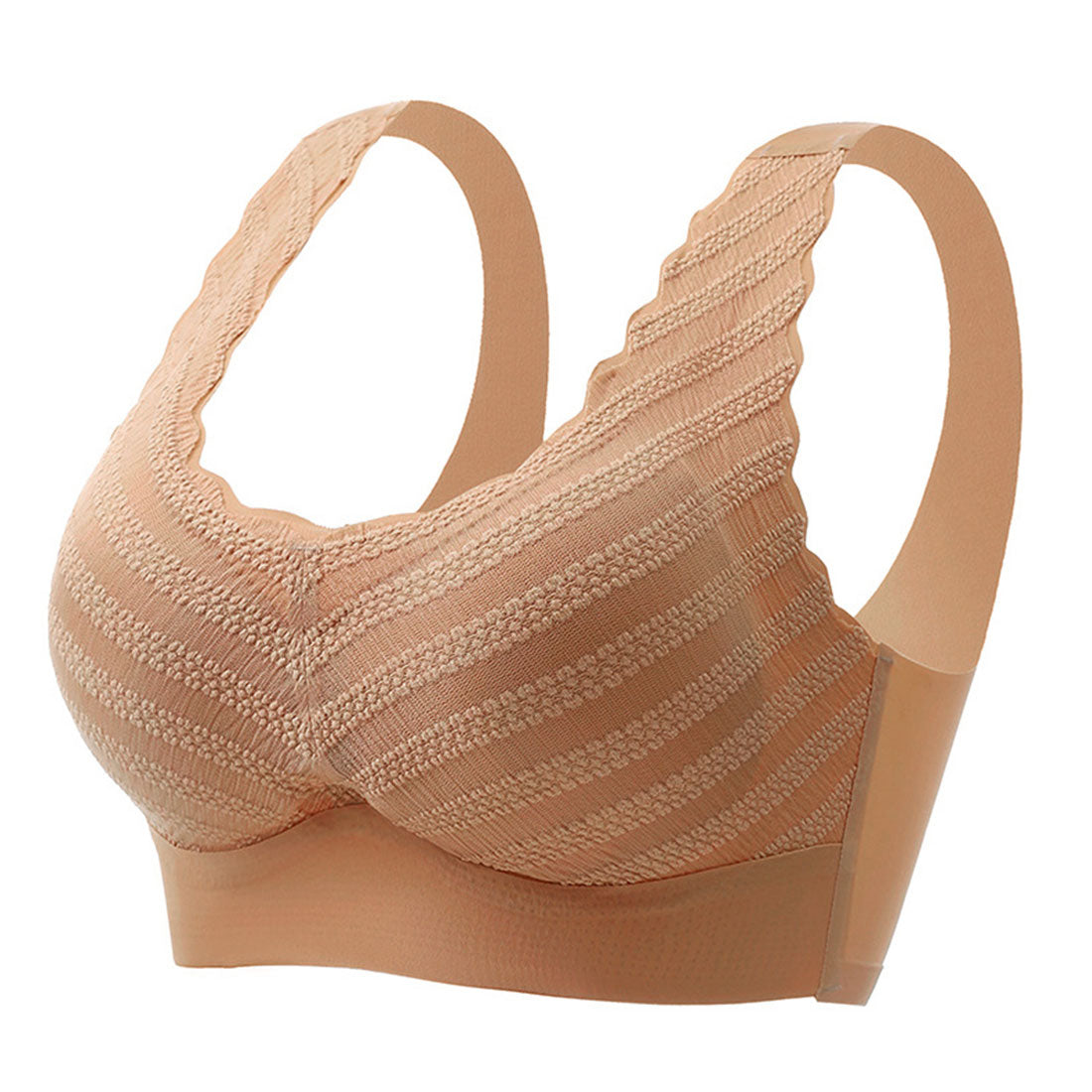 シームレスブラジャー脇高ハーフトップブラ,オレンジ