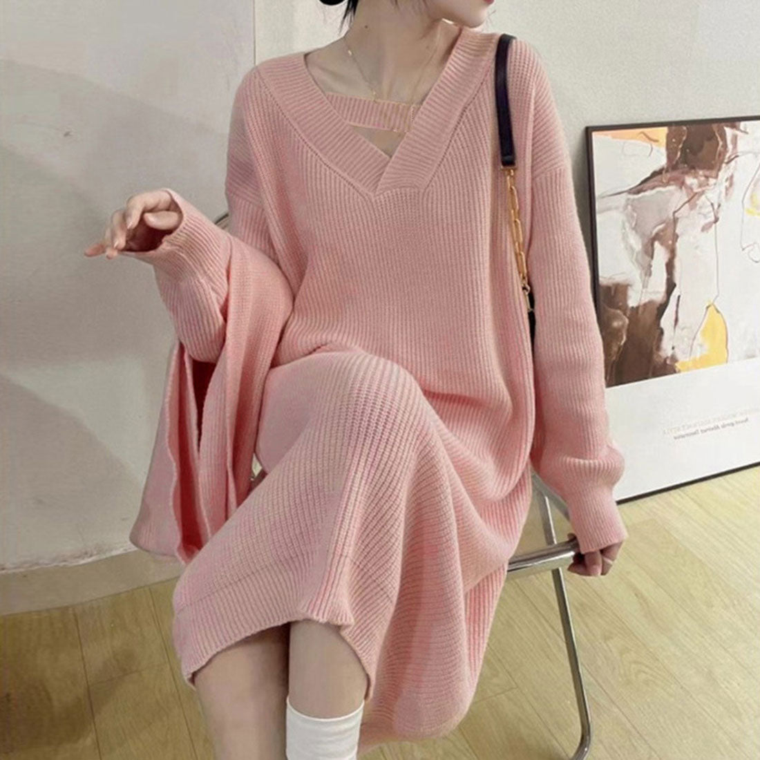 Knit dress for women, Korean, autumn/winter