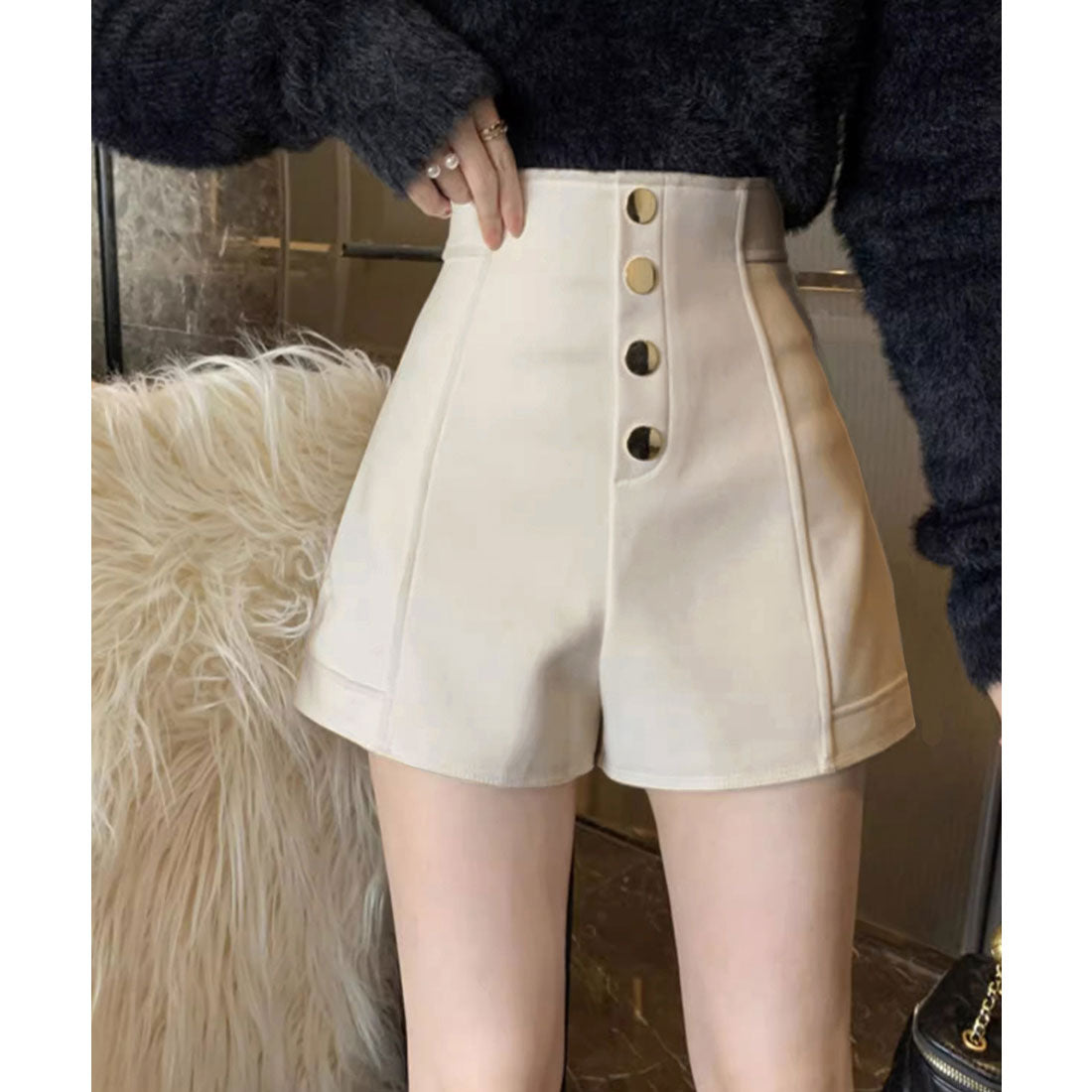 ミニミニストア miniministore ショートパンツレディースキュロットパンツ,アイボリー