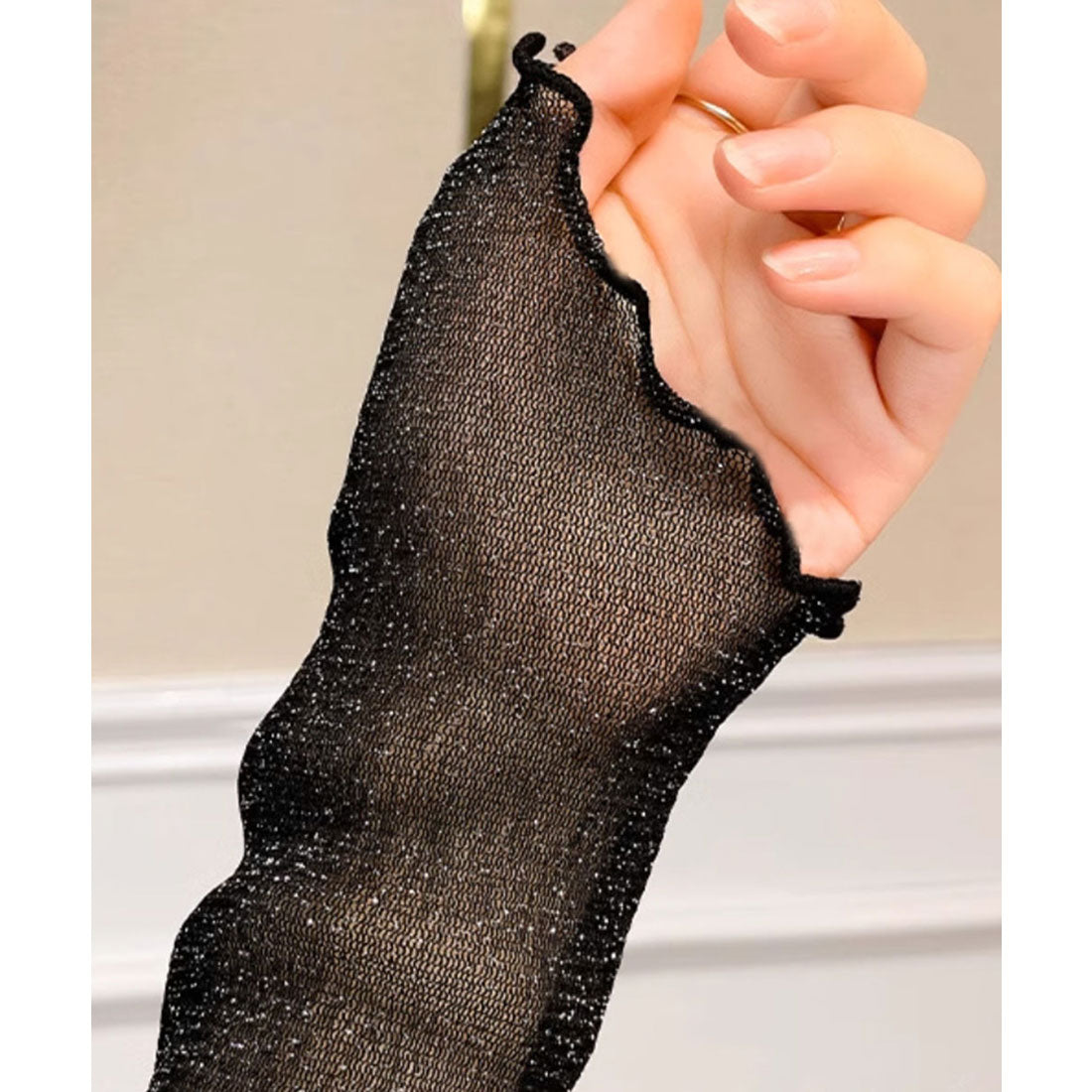 ラメ入り シースルートップス セクシー