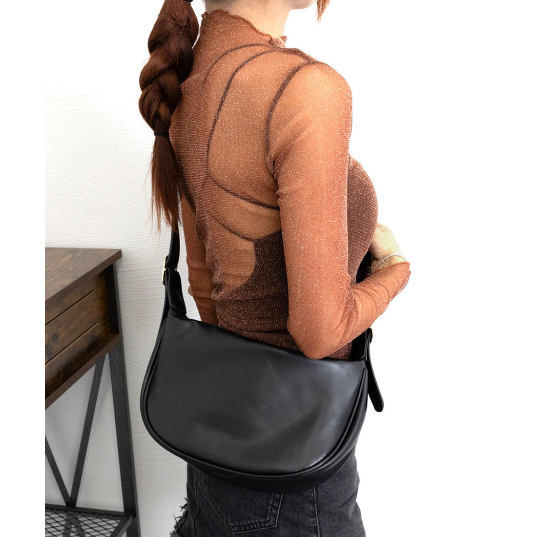 ラメ入り シースルートップス セクシー