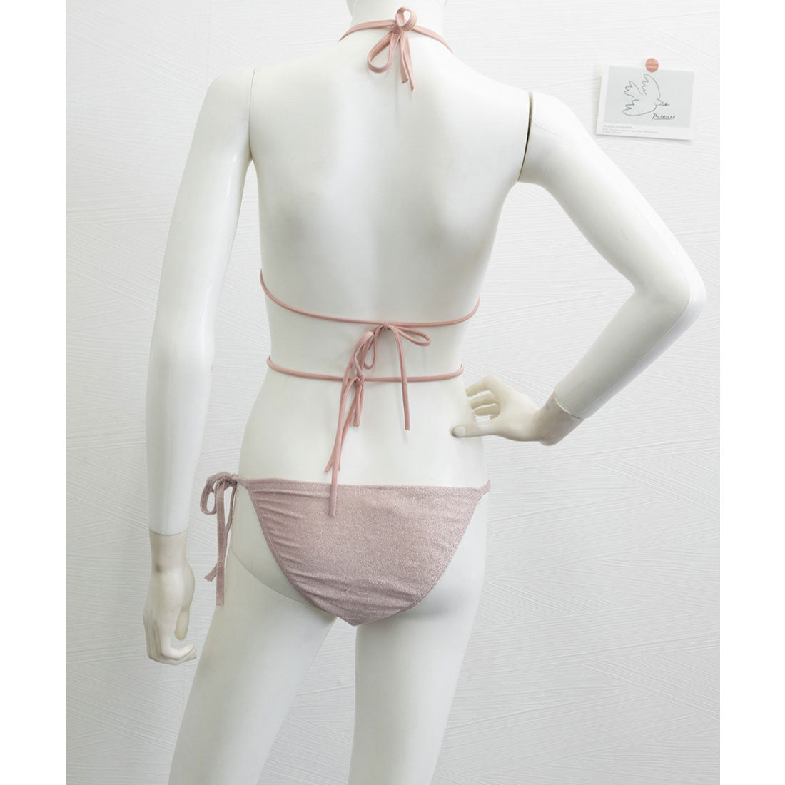 ミニミニストア miniministore ビキニ水着3点セット ビジュー付き水着 【返品不可商品】 (スモークピンク) スモークピンク