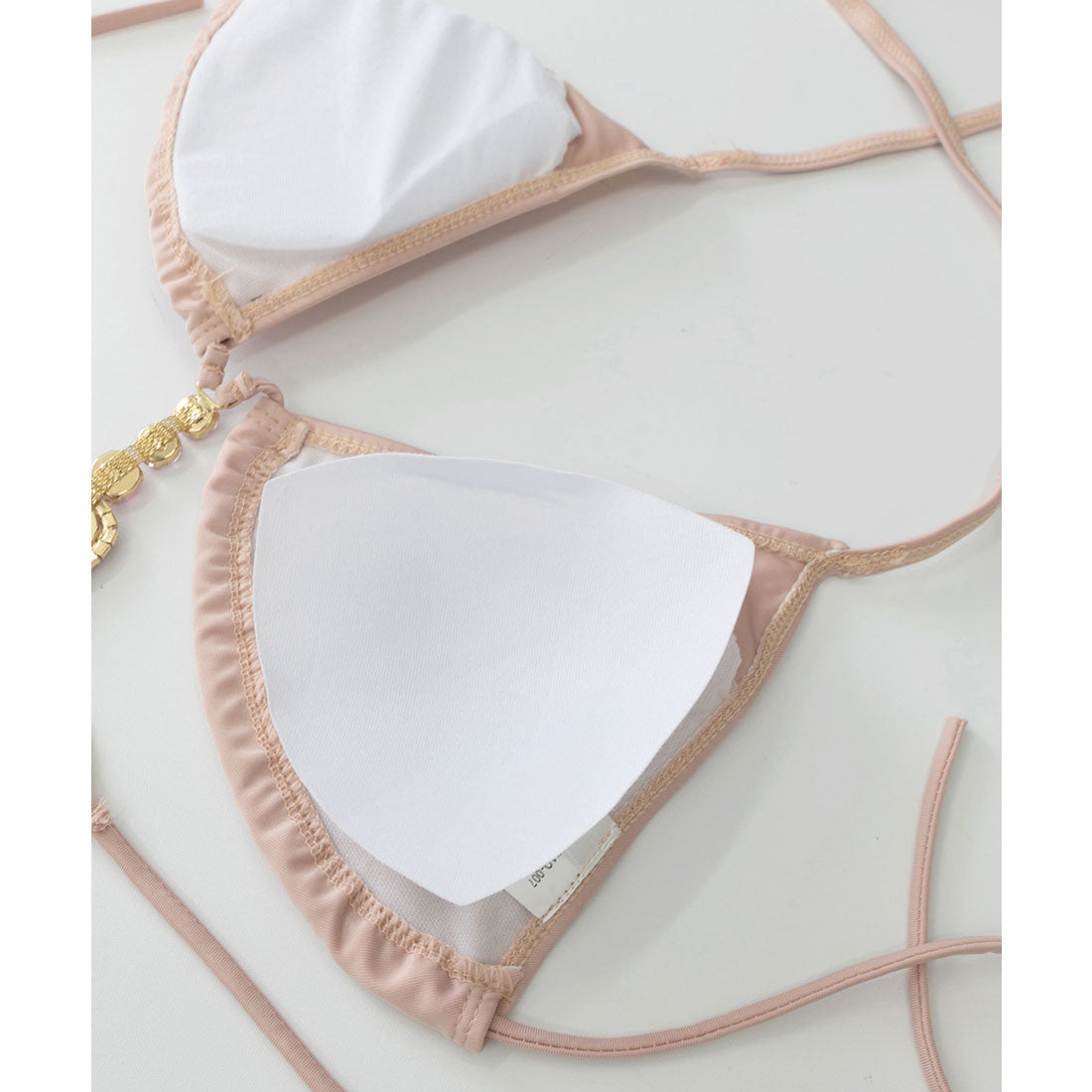 ミニミニストア miniministore ビキニ水着3点セット ビジュー付き水着 【返品不可商品】 (スモークピンク) スモークピンク