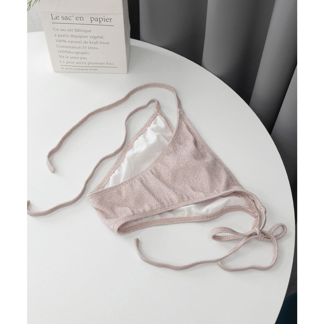 ミニミニストア miniministore ビキニ水着3点セット ビジュー付き水着 【返品不可商品】 (スモークピンク) スモークピンク