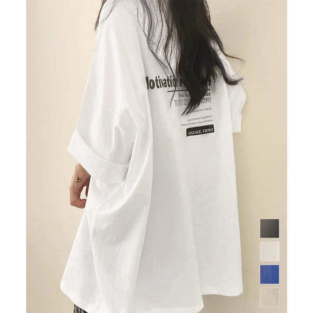 ミニミニストア miniministore オーバーサイズ 英文字ロゴ 半袖Tシャツ (ブラック) ブラック