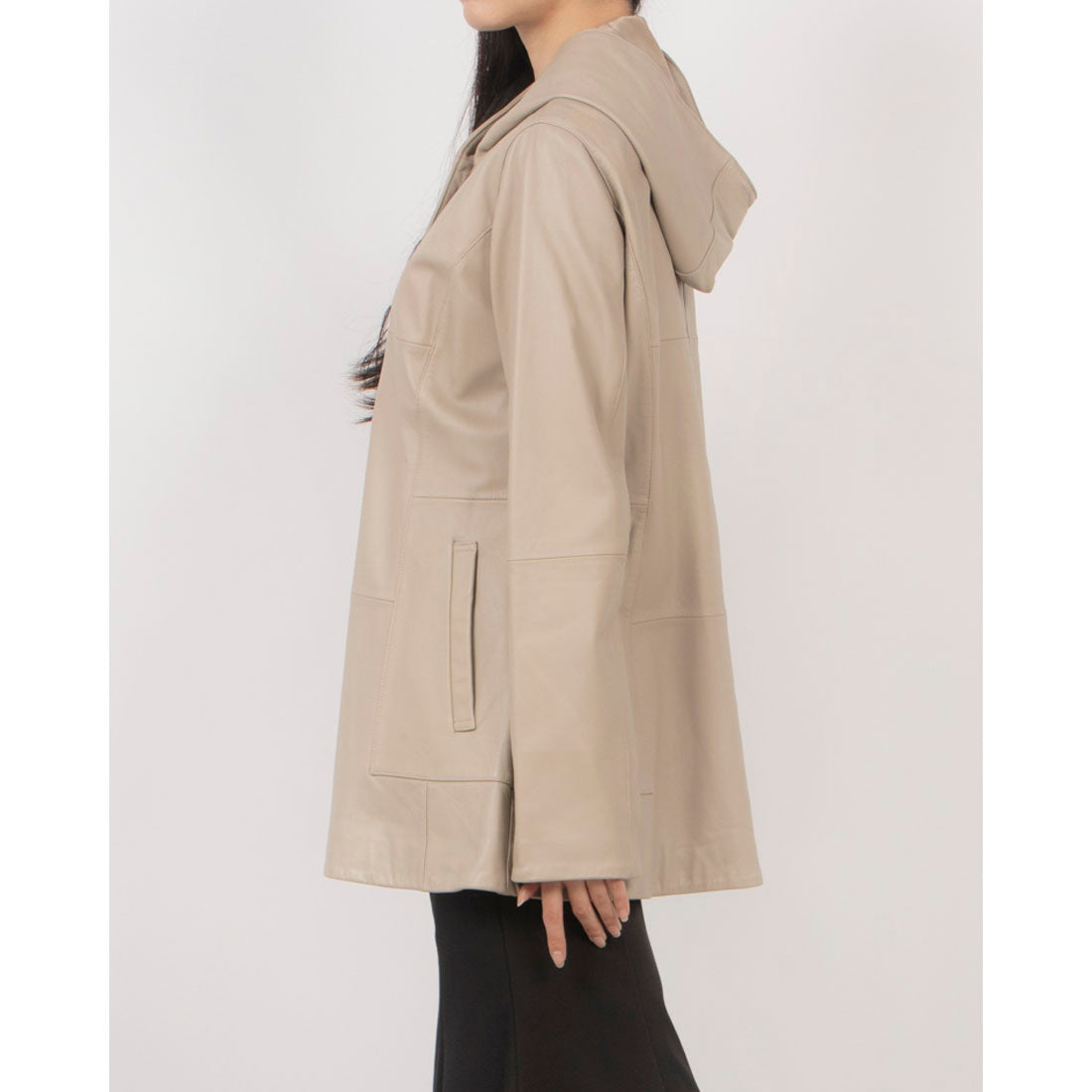 ノーザンワールド NORTHERN WORLD ラムレザー フーディージャケット (ベージュ) ベージュ