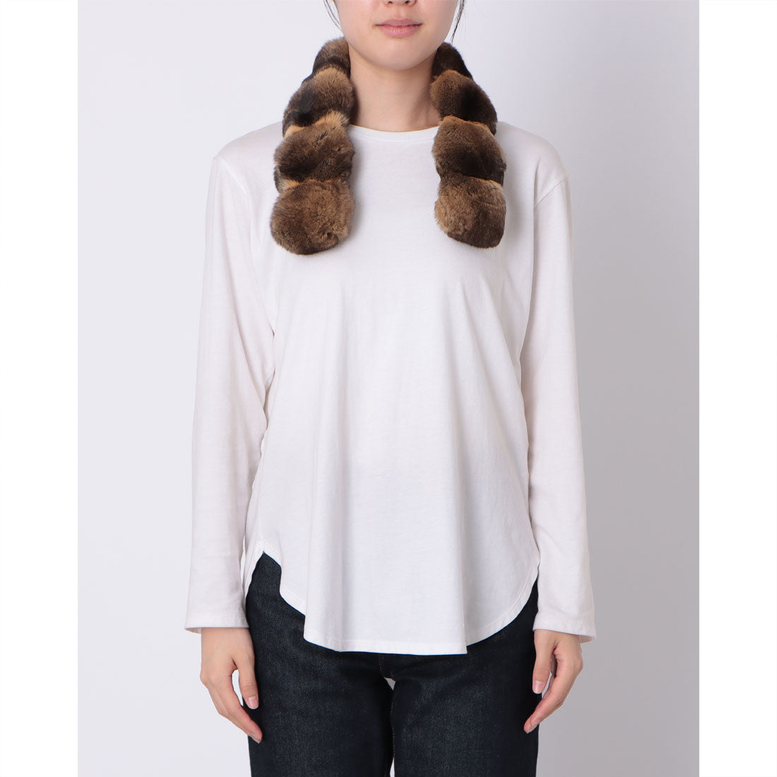 ノーザンワールド NORTHERN WORLD チンチラ&ヌートリア ダブルフェイスマフラー (マスタード) マスタード