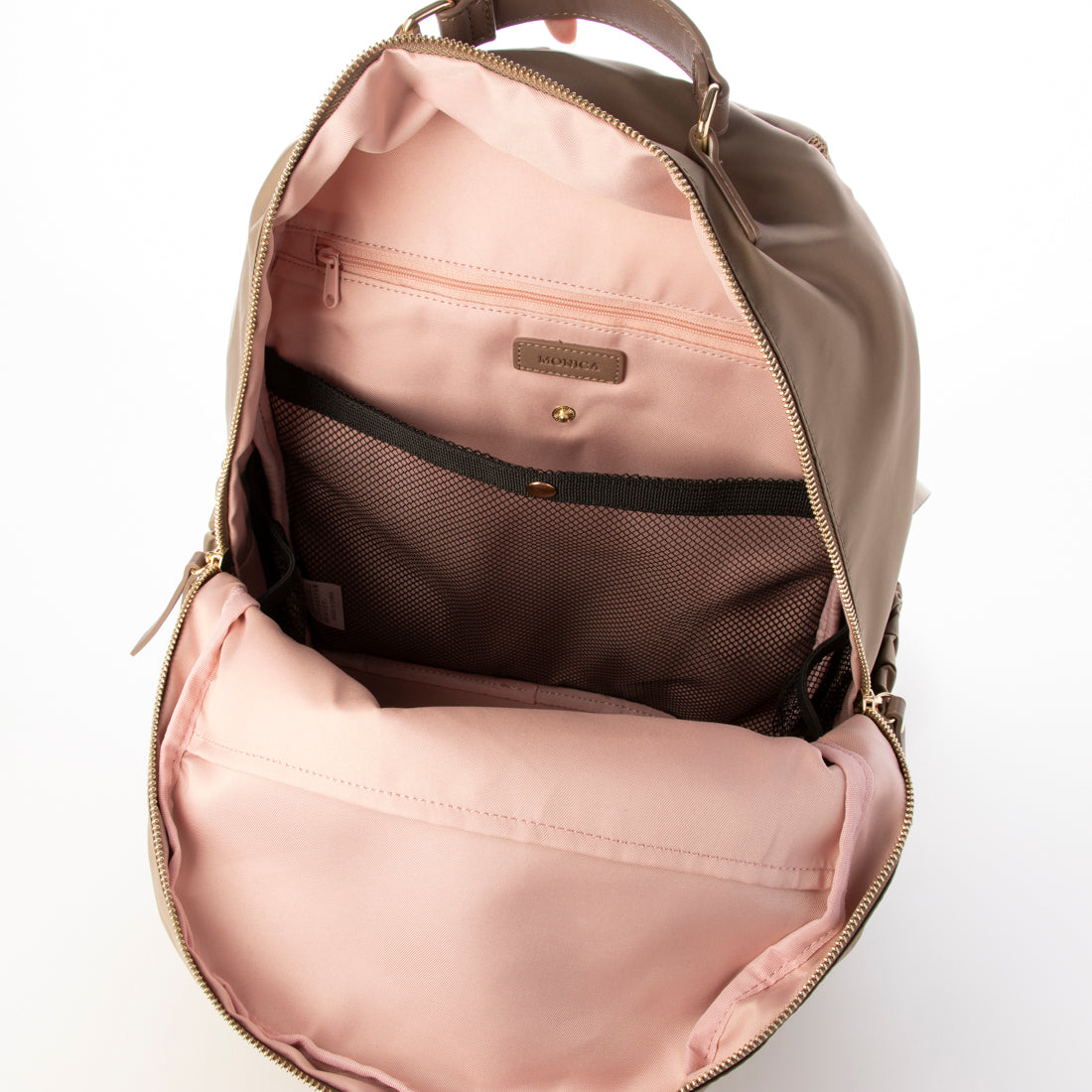 モニカ MONICA 13ポケットナイロンリュック (グレージュ) グレージュ