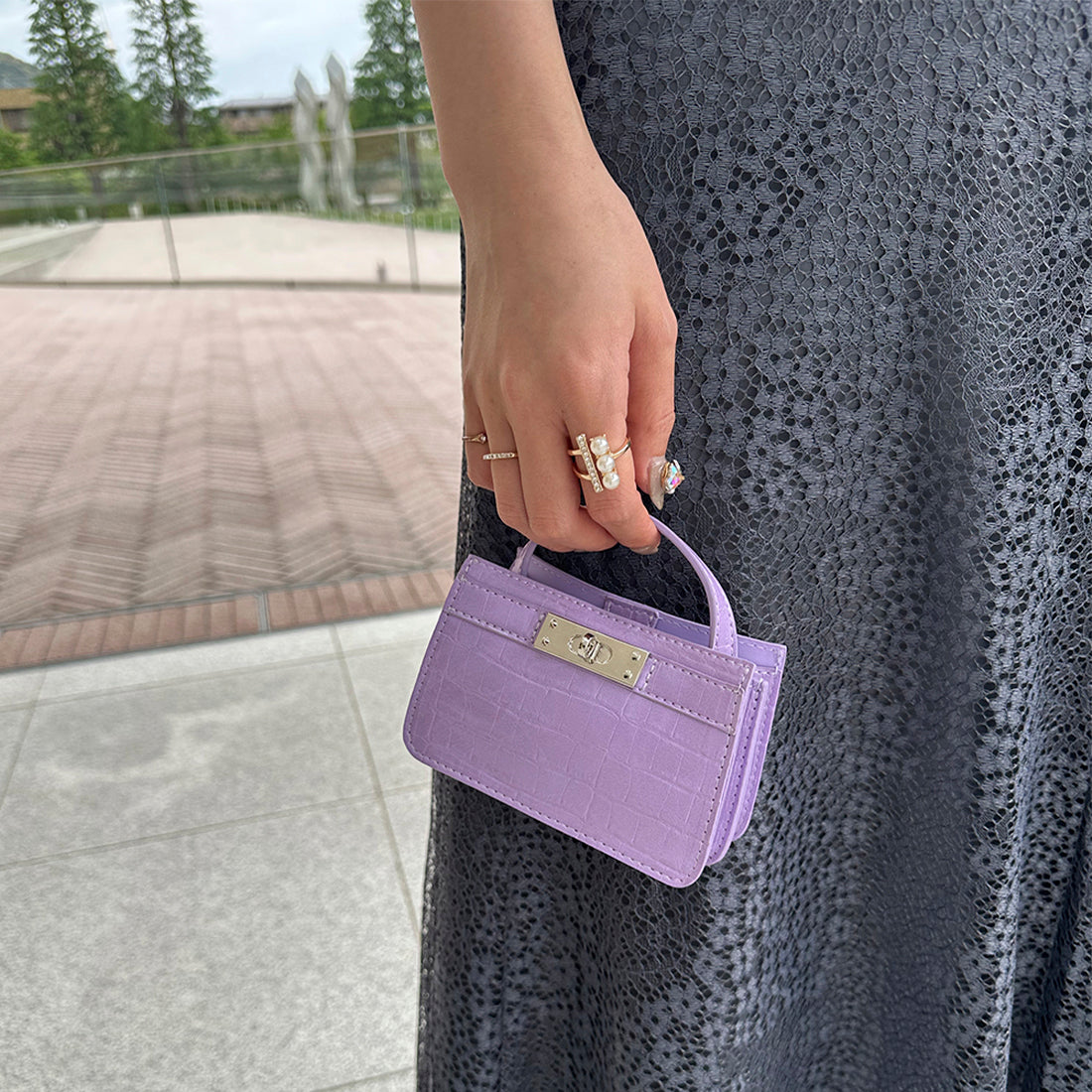 モニカ MONICA マイクロチェーンバッグ (パープル) パープル