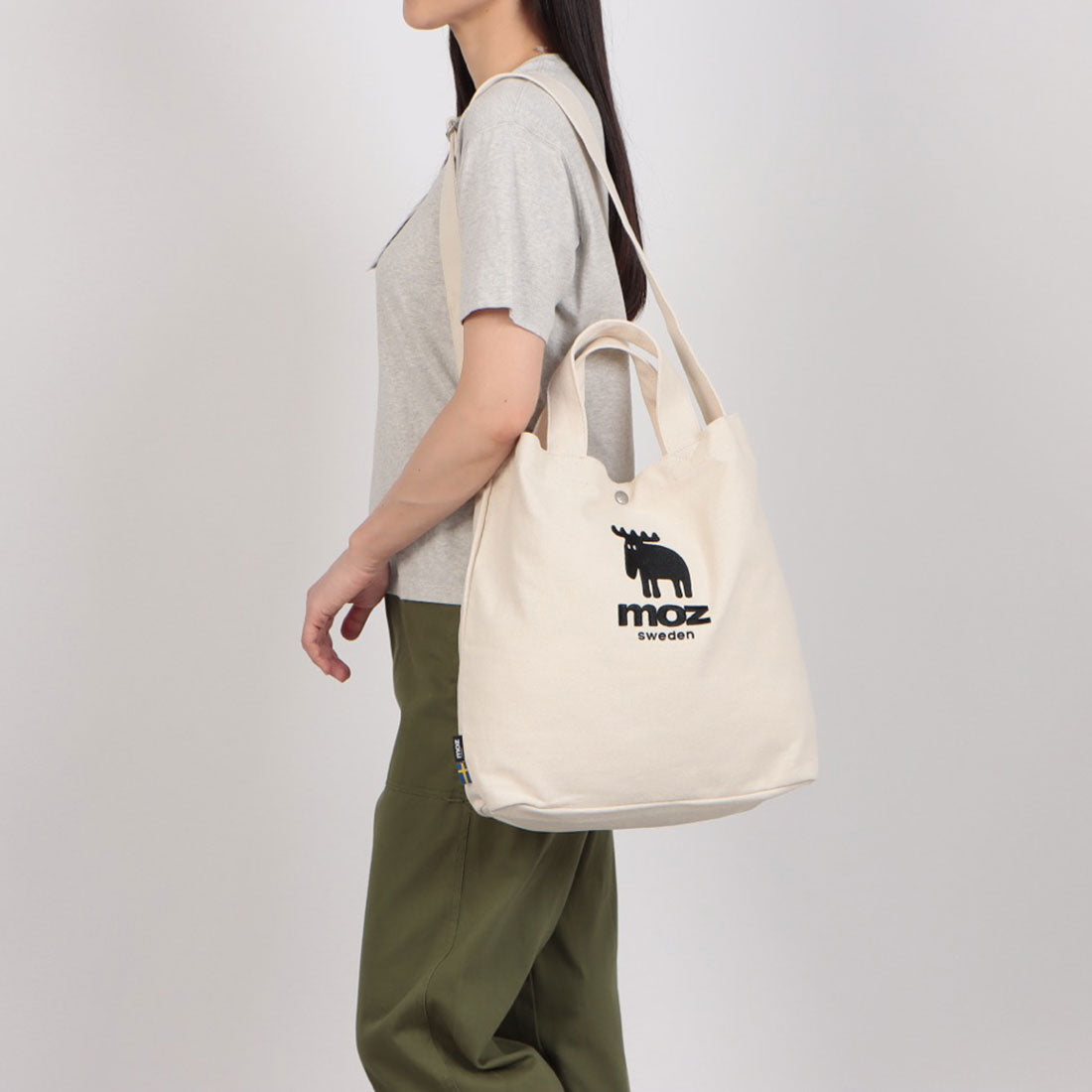 モズ moz 2wayキャンバストート (AQ70.アクアグレー) AQ70.アクアグレー