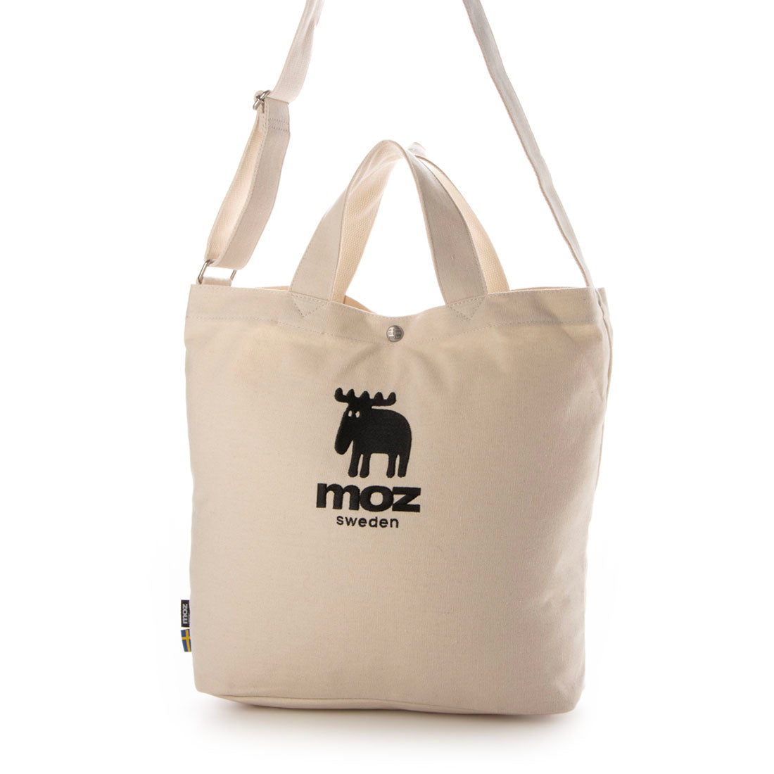 モズ moz 2wayキャンバストート (2010.ホワイト/ブラック) 2010.ホワイト/ブラック