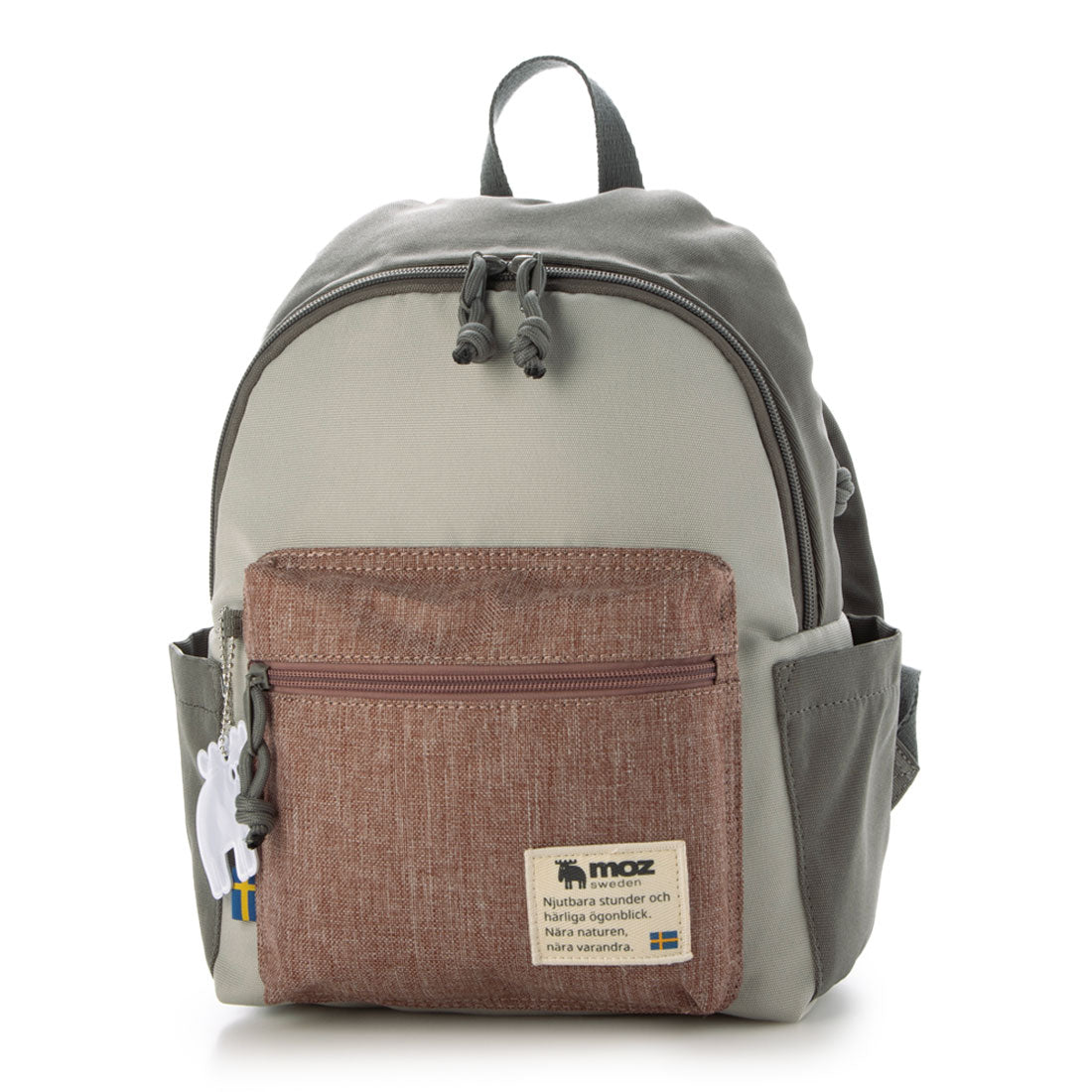 モズ moz ラウンドミニリュック (70D85.グレー/ダスティピンク) 70D85.グレー/ダスティピンク