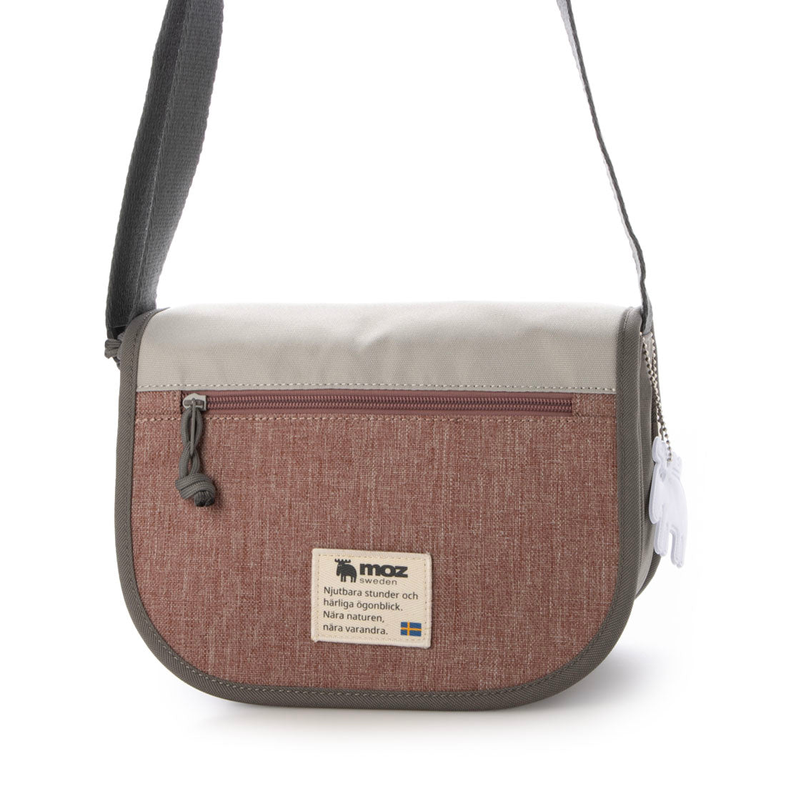 モズ moz フラップミニショルダー (70D85.グレー/ダスティピンク) 70D85.グレー/ダスティピンク
