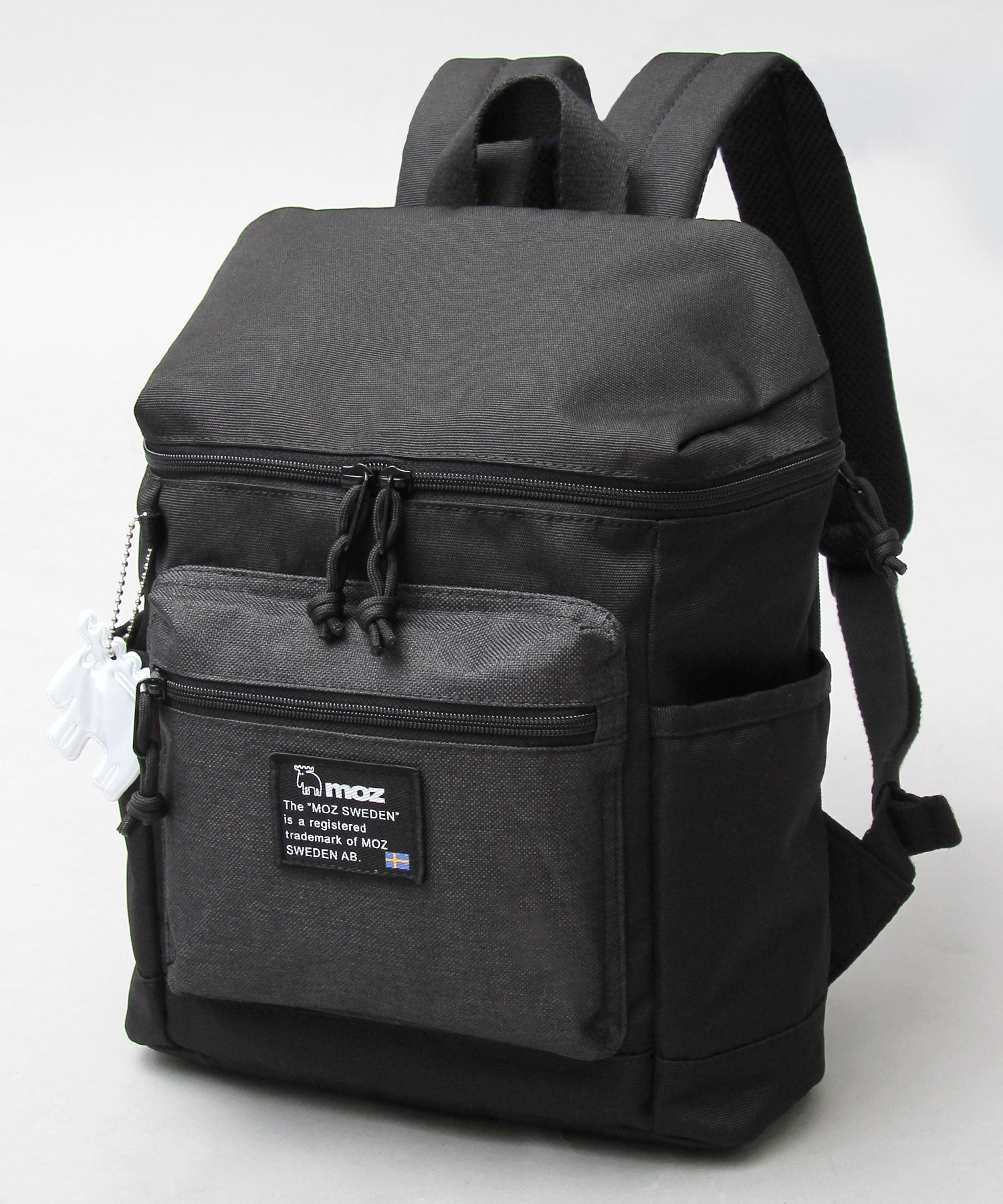 モズ moz 2WAY ミニリュック マザーズバッグ バックパック リフレクトチャーム付き 通勤 通学 A4収納 (グレー×ネイビー) グレー×ネイビー