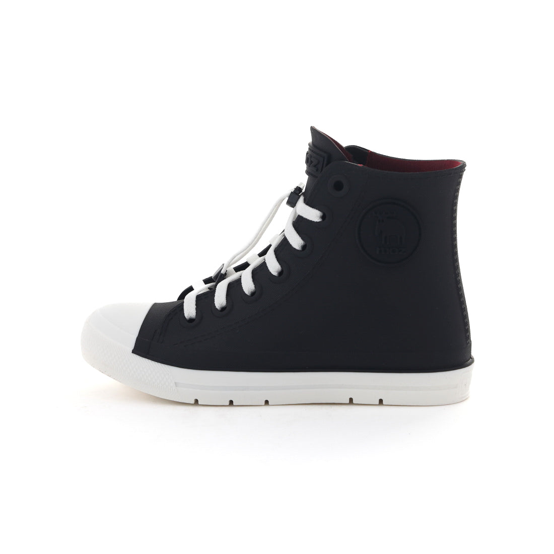 モズ moz キッズ ジュニア レインブーツ レインスニーカー レインシューズ 子供靴 男の子 女の子 長靴 7017 (ブラック/ホワイト) ブラック/ホワイト