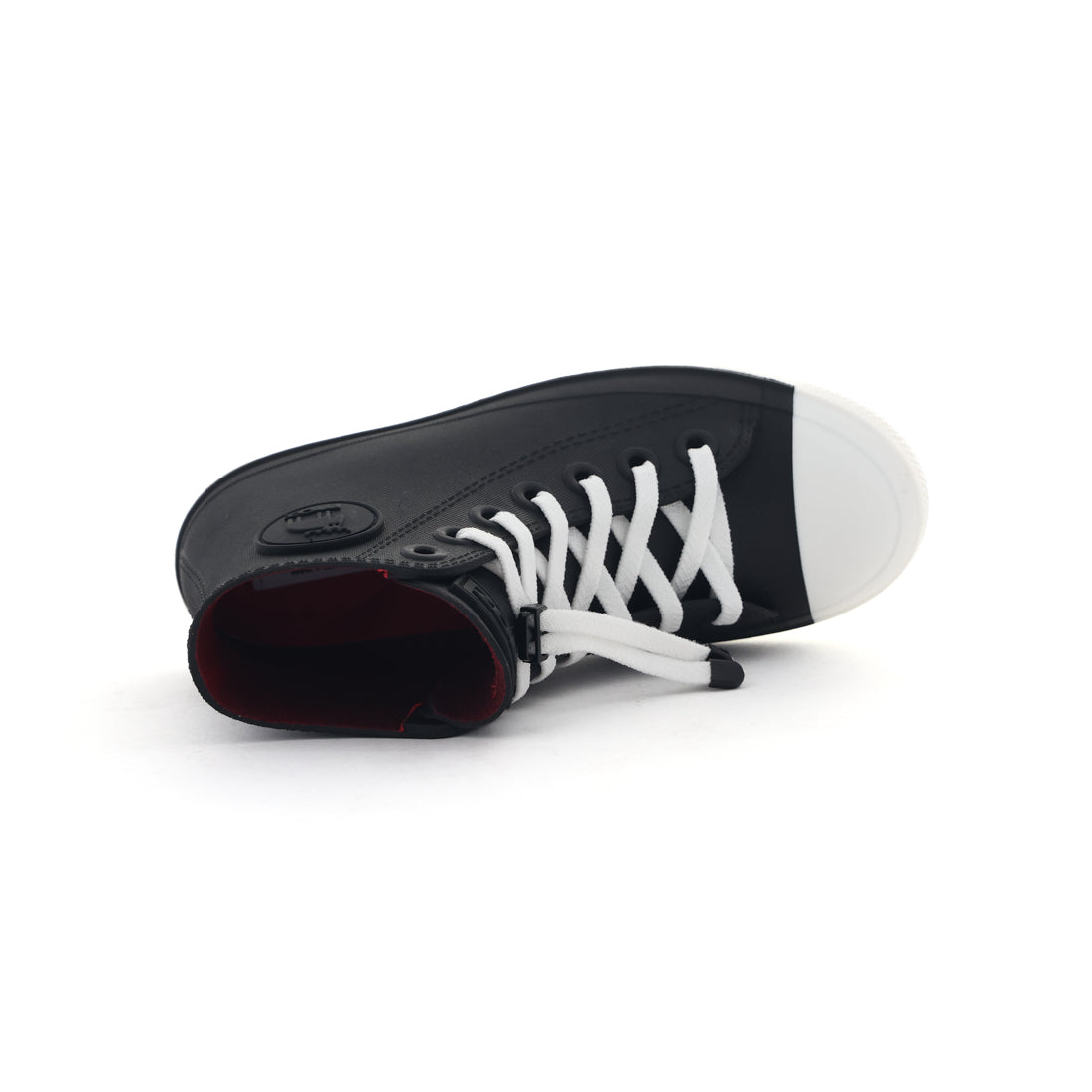 モズ moz キッズ ジュニア レインブーツ レインスニーカー レインシューズ 子供靴 男の子 女の子 長靴 7017 (ブラック/ホワイト) ブラック/ホワイト