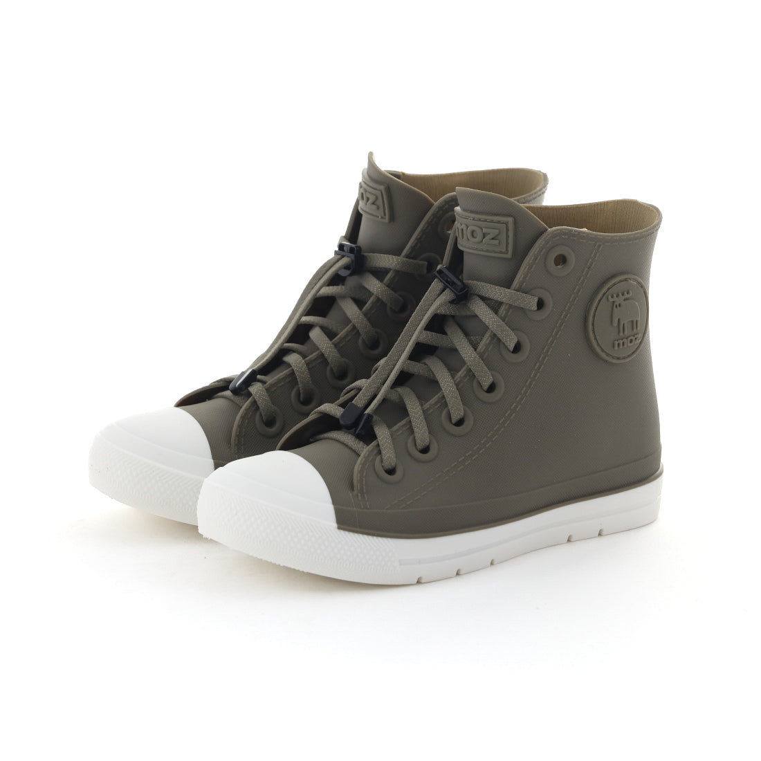 モズ moz キッズ ジュニア レインブーツ レインスニーカー レインシューズ 子供靴 男の子 女の子 長靴 7017 (カーキ) カーキ