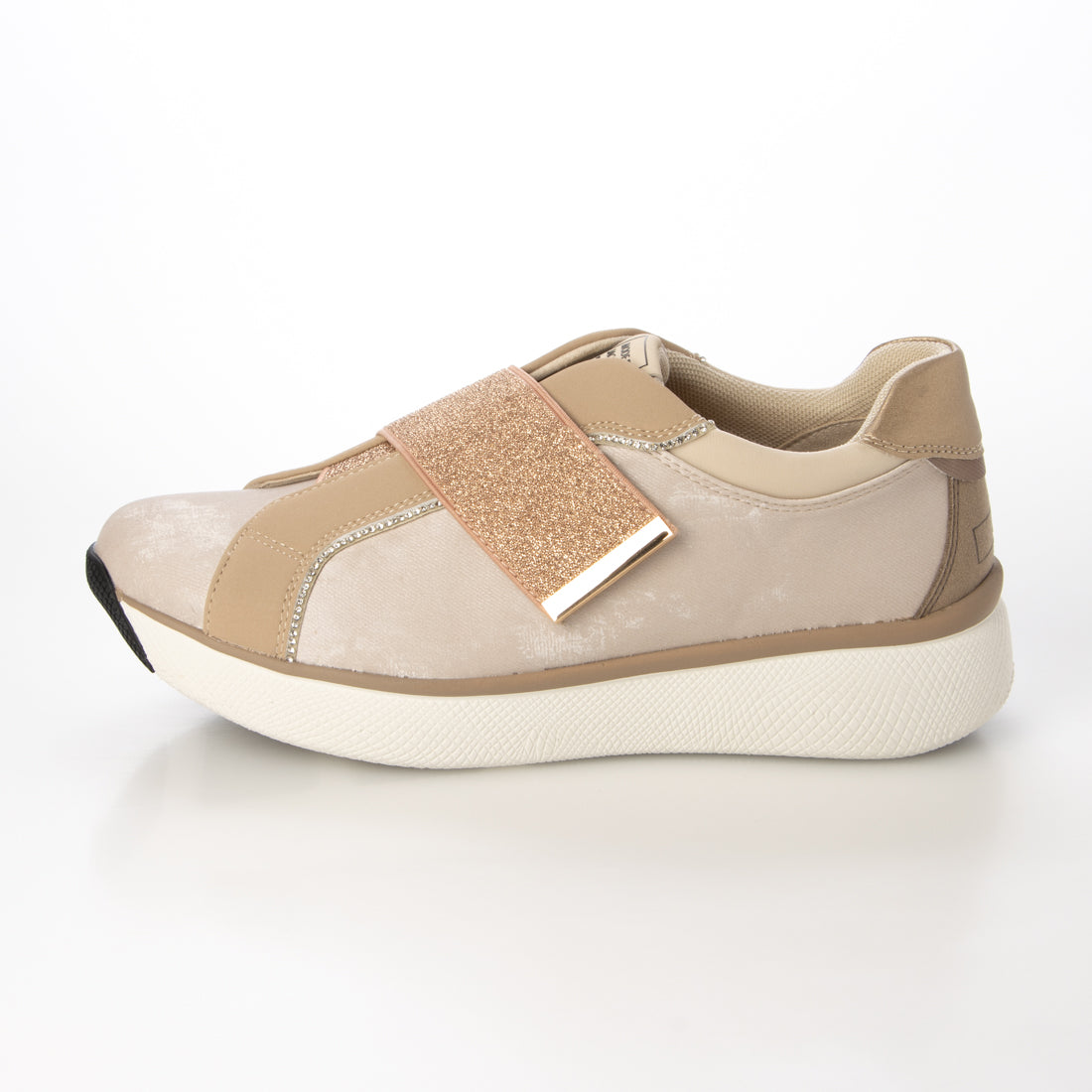 モード エ ジャコモ MODE ET JACOMO きれいめ厚底ベルクロスニーカー (ライトピンク) ライトピンク