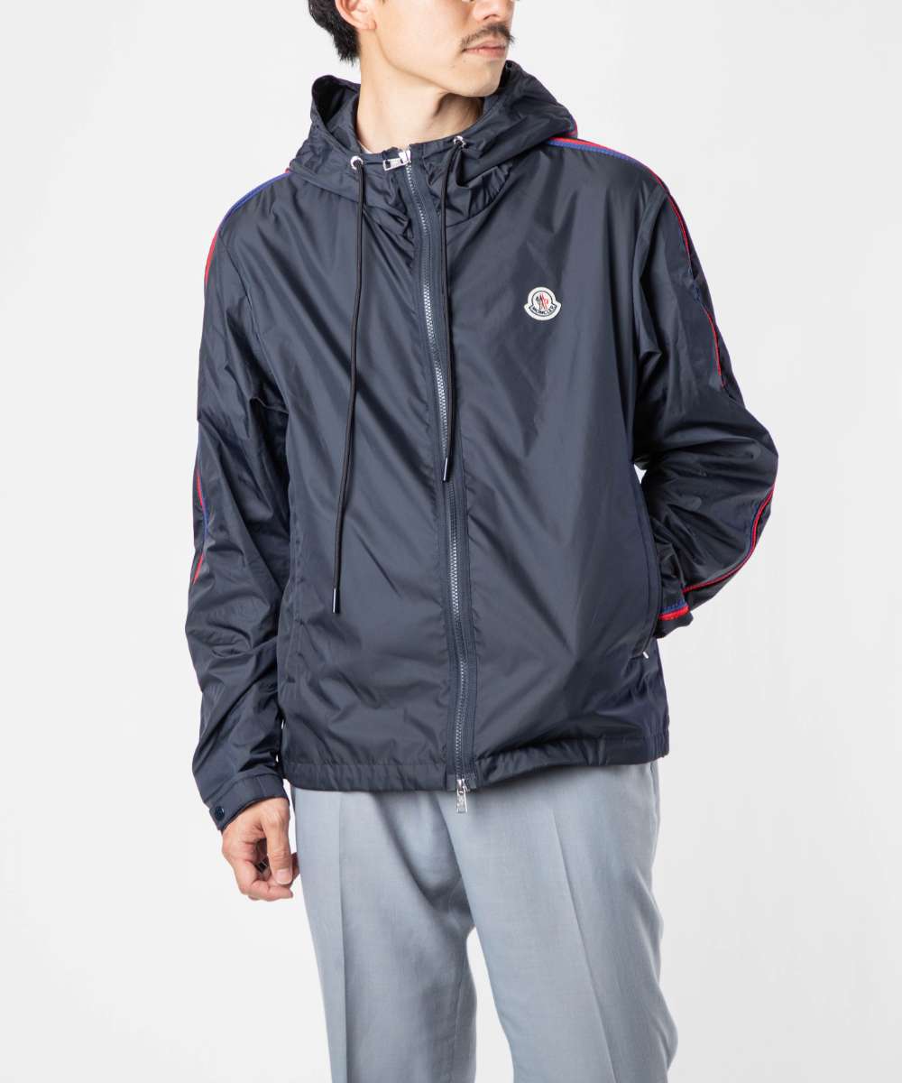 モンクレール MONCLER 1A00085 68352 ジャケット メンズ アウター HATTAB ナイロン ブルゾン フーテッド パイピング 撥水 775ジップアップ ダークネイビー