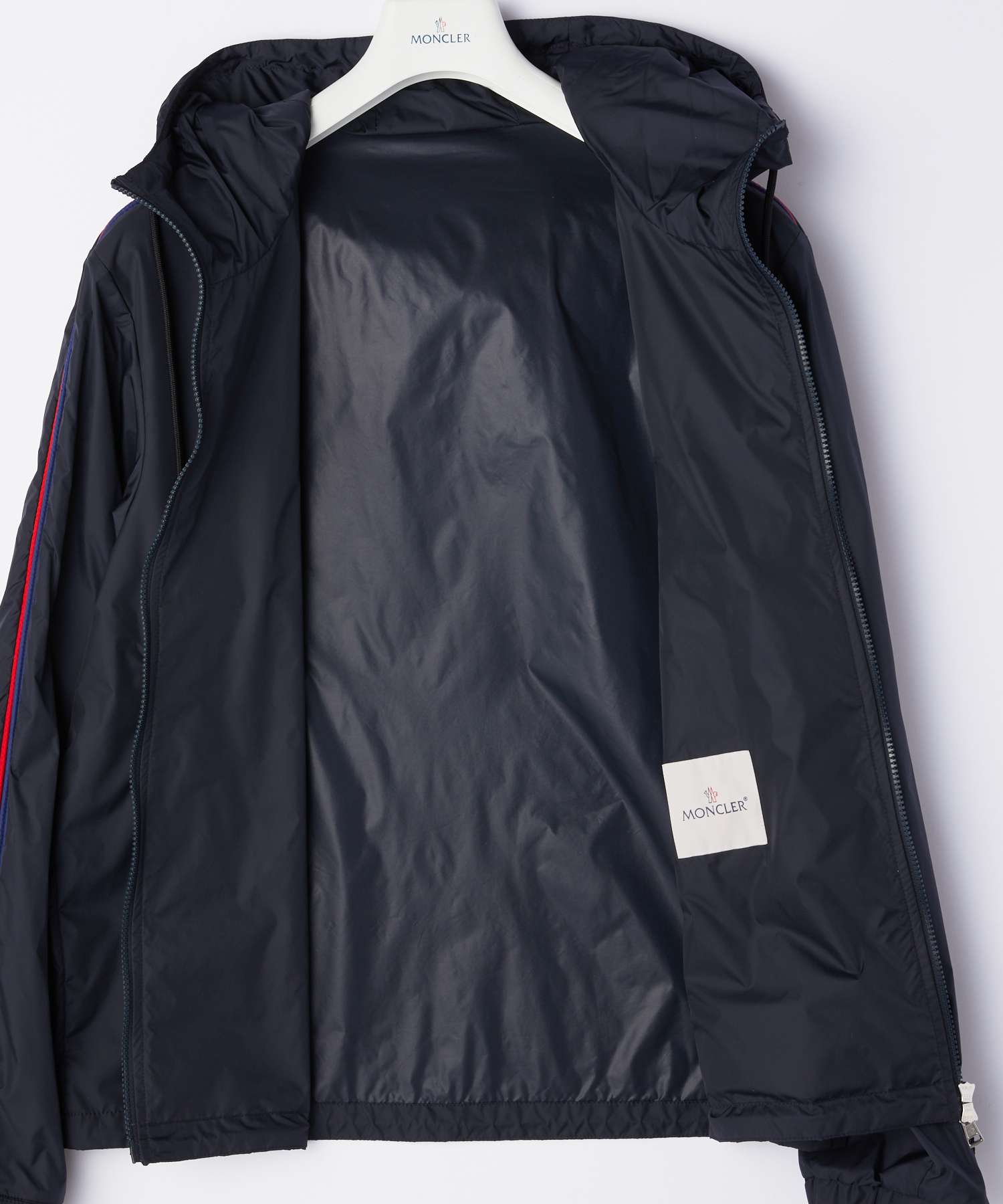 モンクレール MONCLER 1A00085 68352 ジャケット メンズ アウター HATTAB ナイロン ブルゾン フーテッド パイピング 撥水 775ジップアップ ダークネイビー