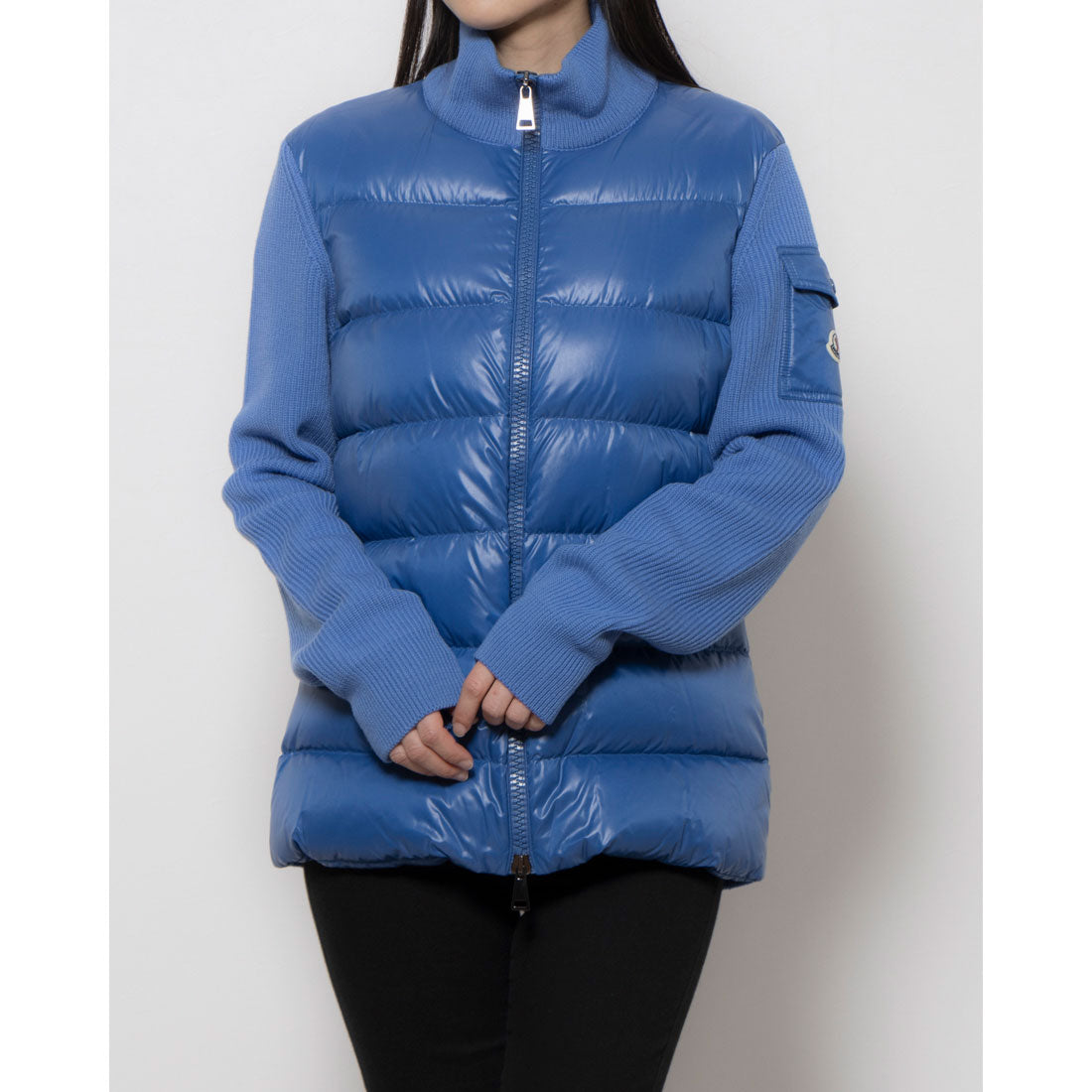 Moncler MONCLER Moncler Wool Cardigan Women's Down Jacket Knit blue bl
