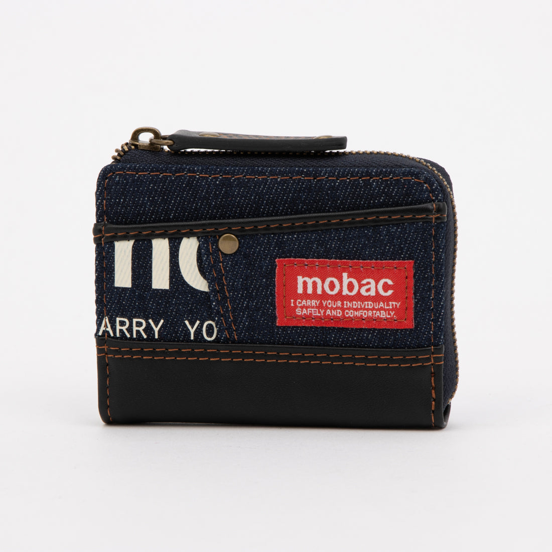 モバック mobac 小銭入れ メンズ パスケース 定期入れ L字ファスナー 財布 デニム 大容量 人気 (柄2) 柄2