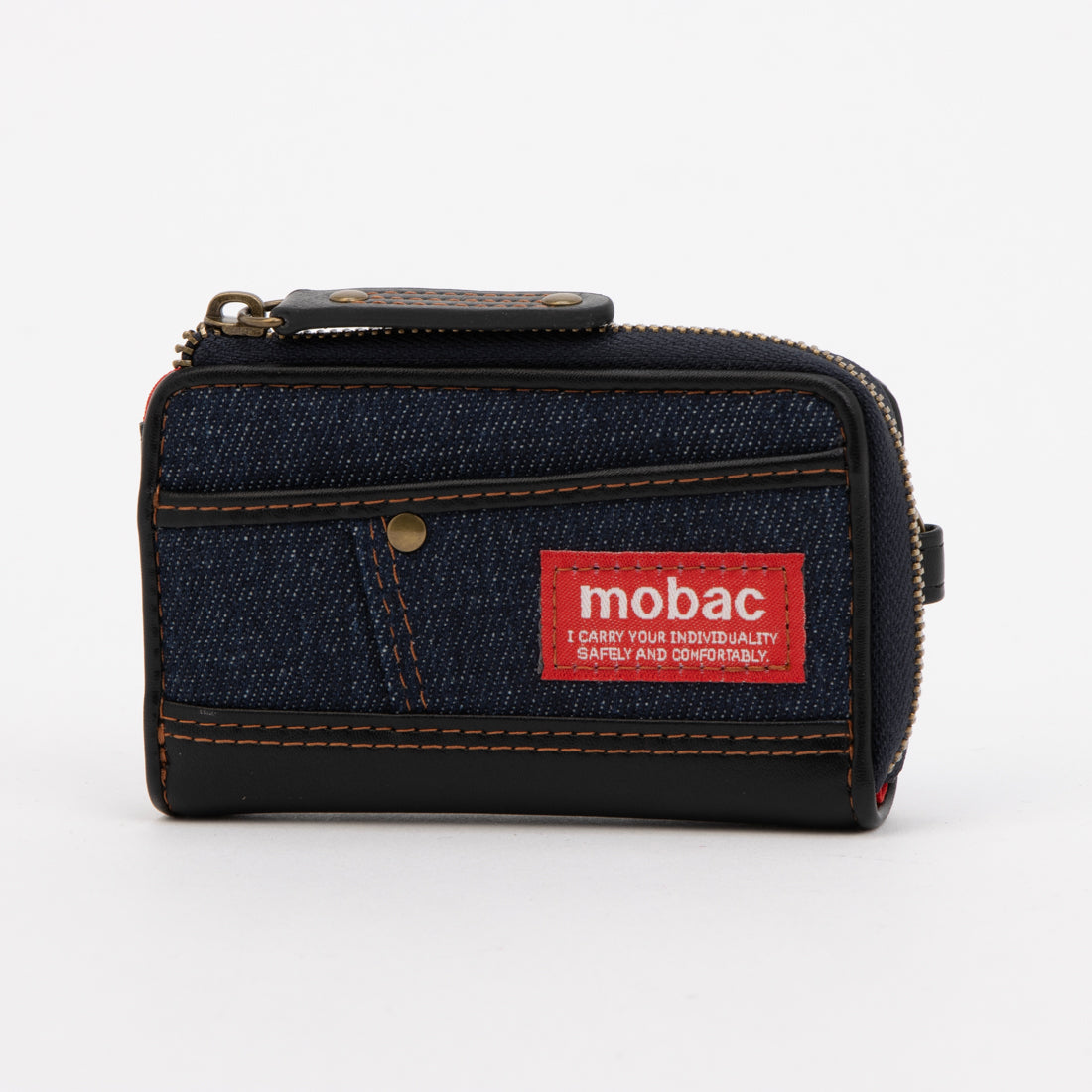モバック mobac キーケース メンズ 小銭入れ 小銭入れ一体型 デニム L字ファスナー ジッパー (ネイビー) ネイビー