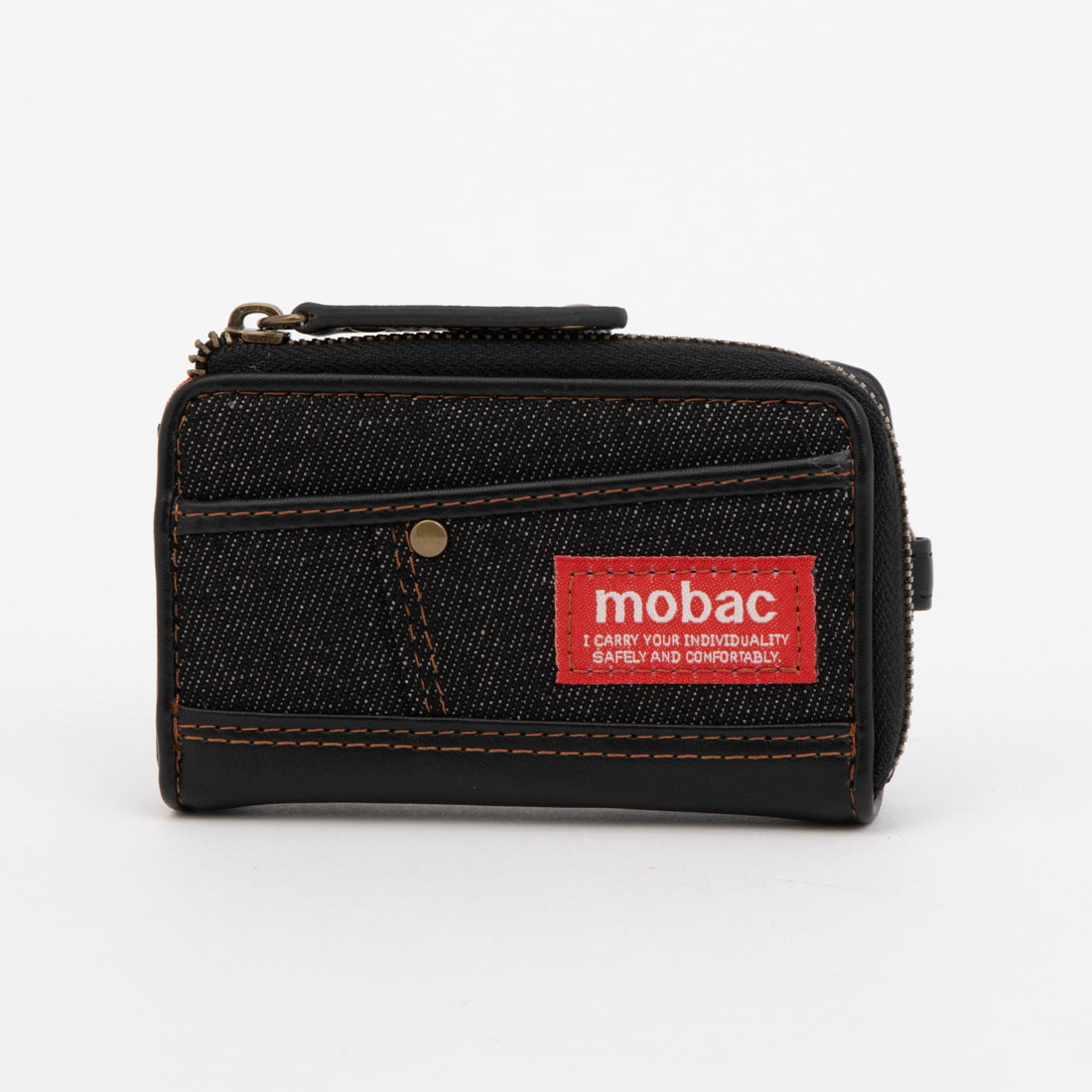 モバック mobac キーケース メンズ 小銭入れ 小銭入れ一体型 デニム L字ファスナー ジッパー (ブラック) ブラック