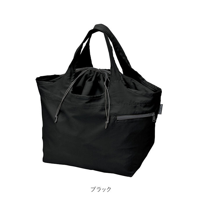 モッテル MOTTERU MOTTERU CURURITO モッテル クルリト ビッグマルシェバッグ (ブラック) ブラック