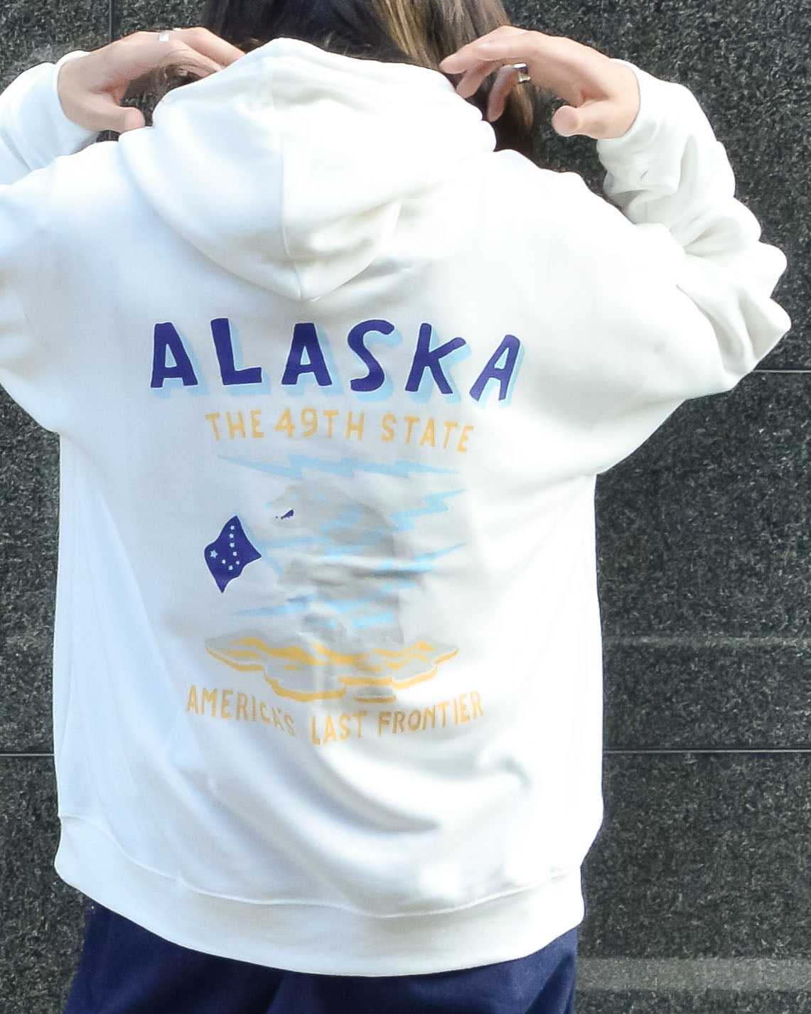 モディッシュガゼ MODISH GAZE ALASKAバックプリントパーカー,オフホワイト