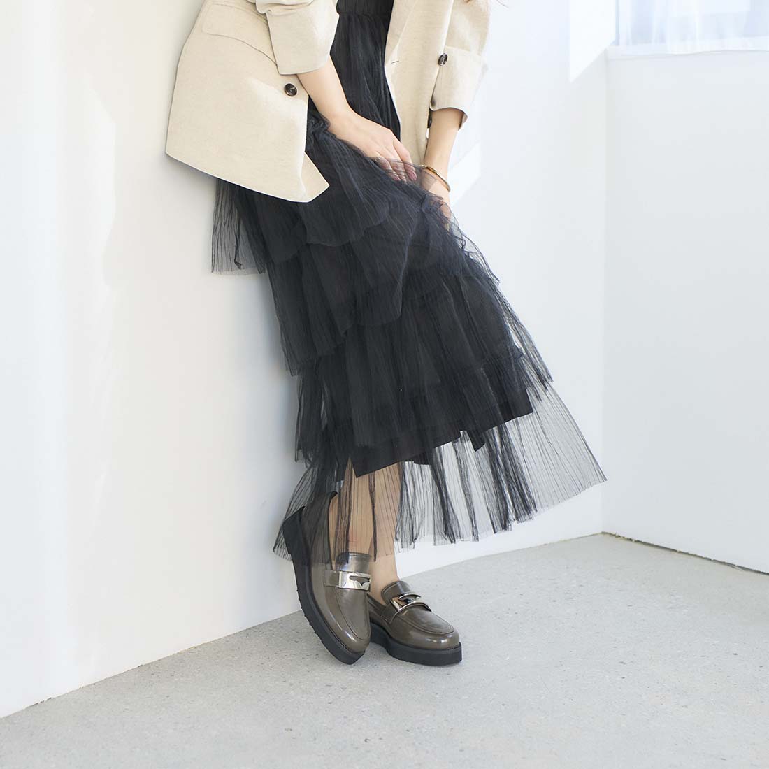 莫德·雅卡莫·卡里諾 MODE ET JACOMO carino 【雨天適用】厚底金屬裝飾樂福鞋