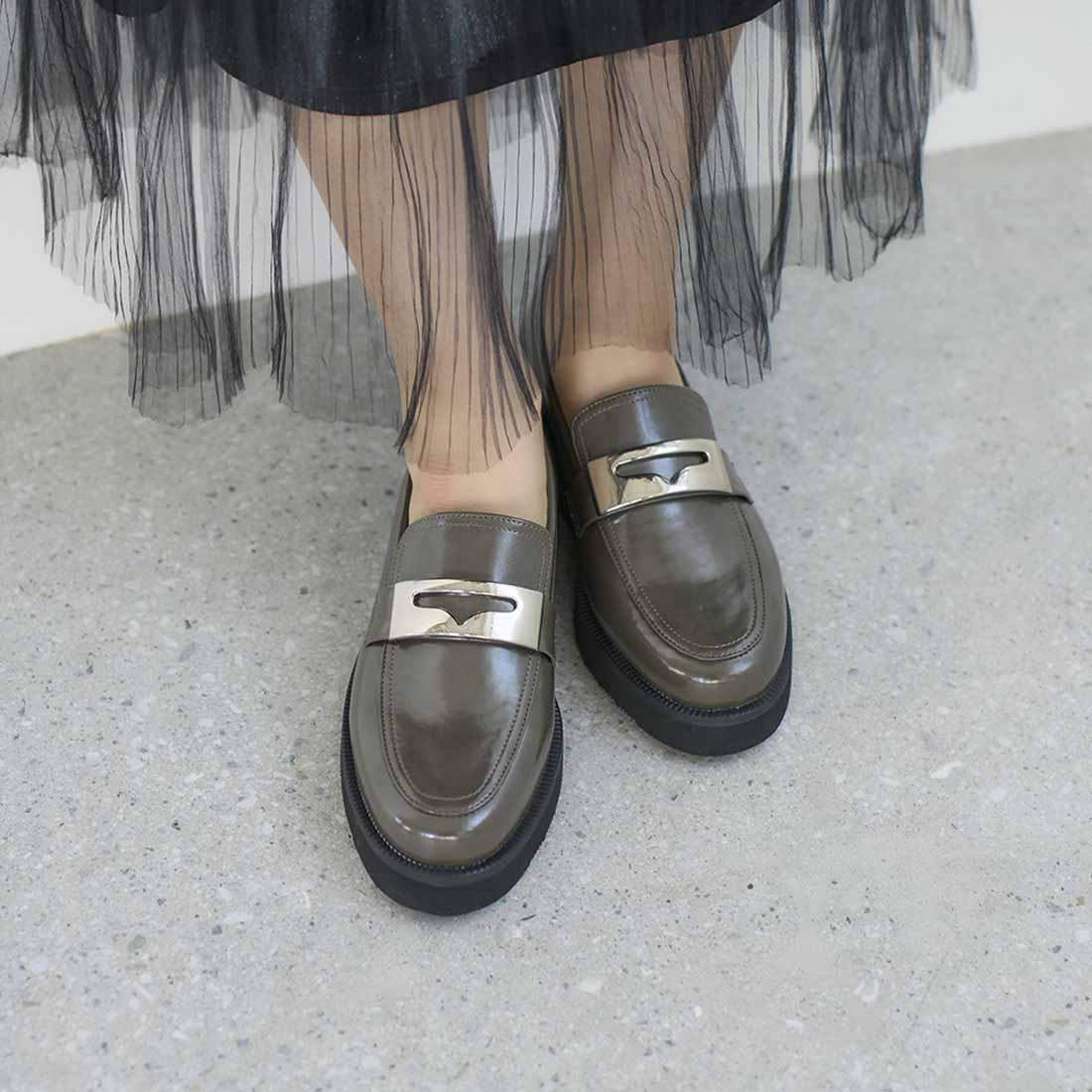 莫德·雅卡莫·卡里諾 MODE ET JACOMO carino 【雨天適用】厚底金屬裝飾樂福鞋