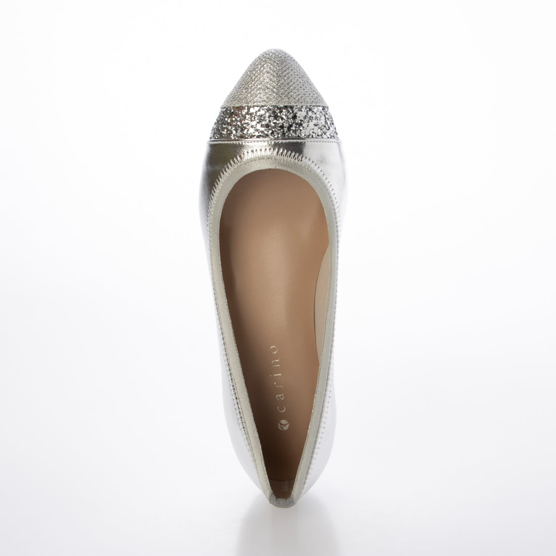 モード エ ジャコモ カリーノ MODE ET JACOMO carino ポインテッドトゥウエッジヒールパンプス (シルバーコンビ) シルバーコンビ